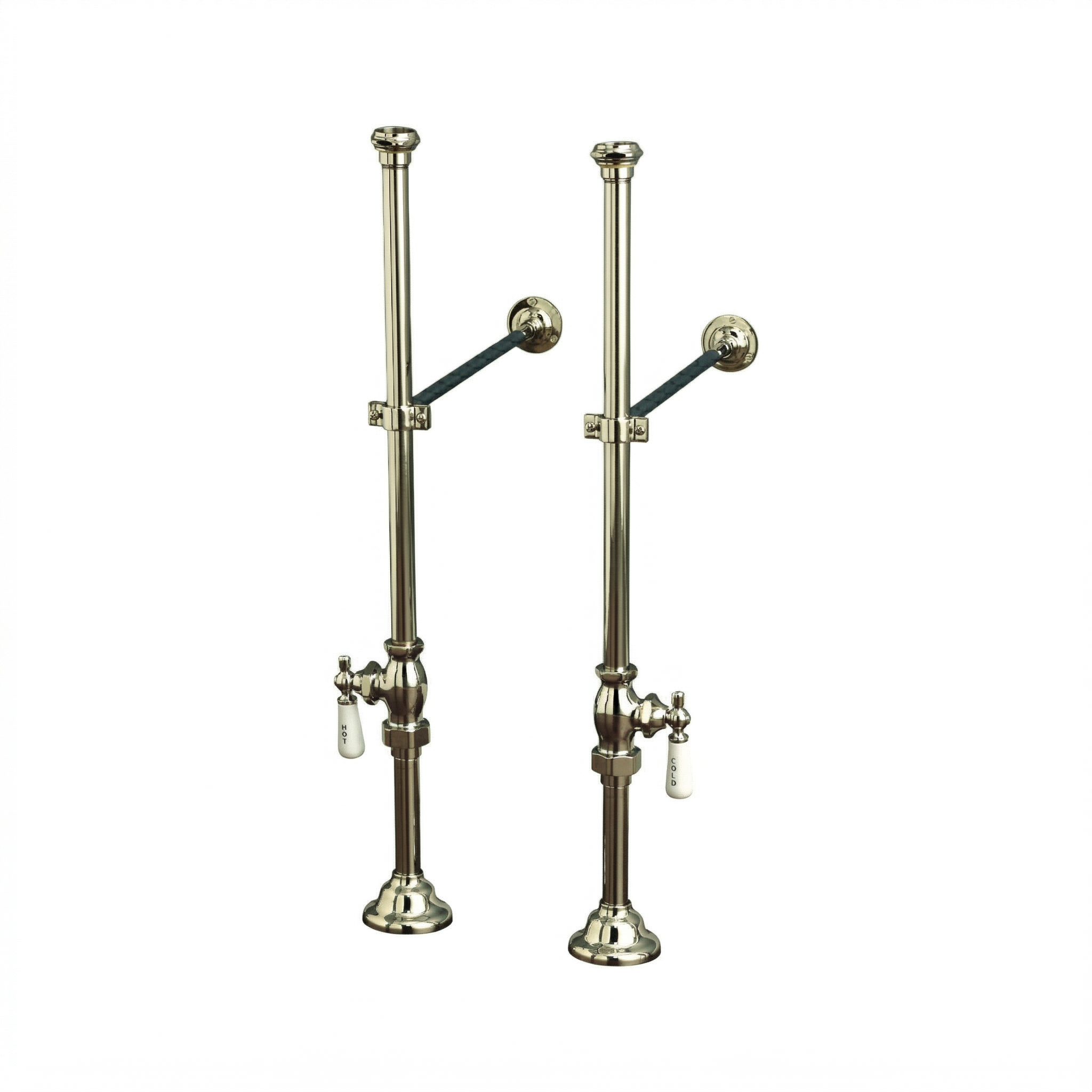 Strom Living Free Standing Supply Set with Shutoffs Polished Nickel - Bathtub Components