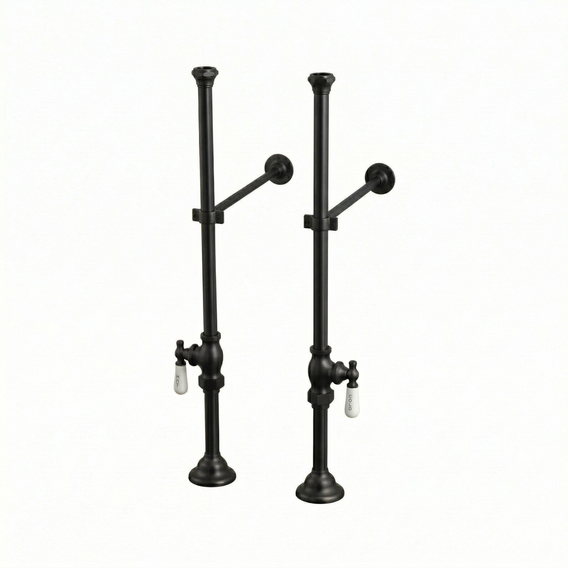 Strom Living Free Standing Supply Set with Shutoffs Oil Rubbed Bronze - Bathtub Components