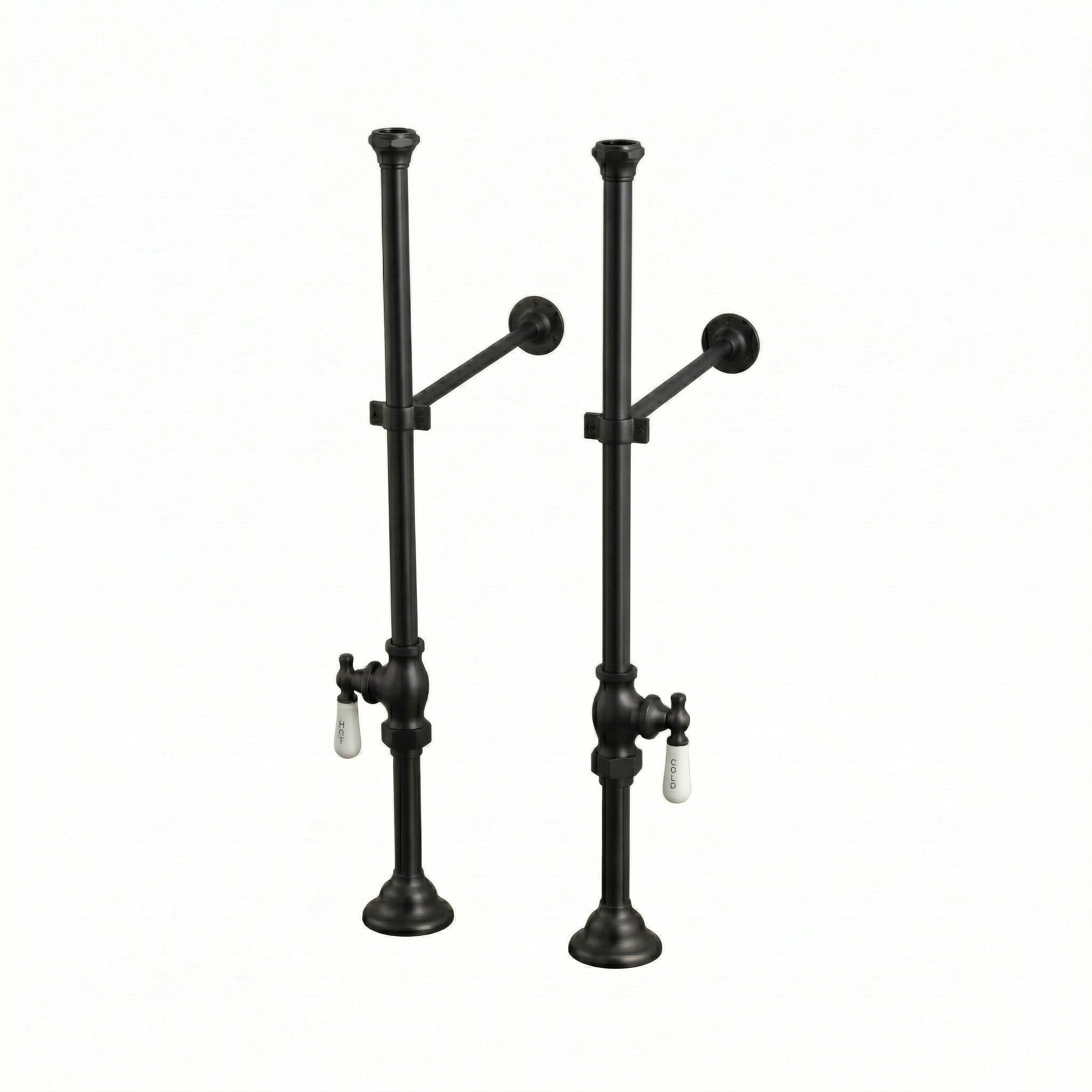 Strom Living Free Standing Supply Set with Shutoffs Oil Rubbed Bronze - Bathtub Components