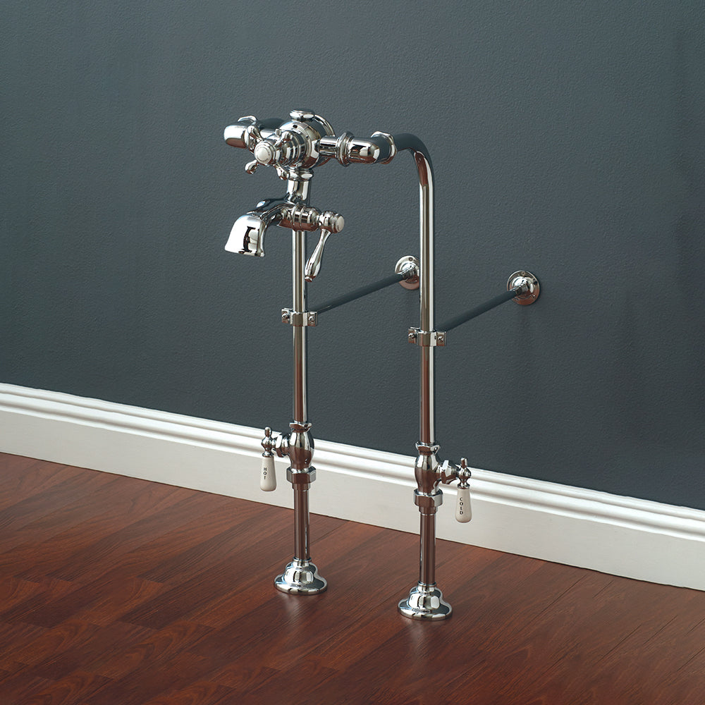 Floor Mount Thermostatic Tub Filler w/ Handshower P1138 | Strom Living - Tub Fillers
