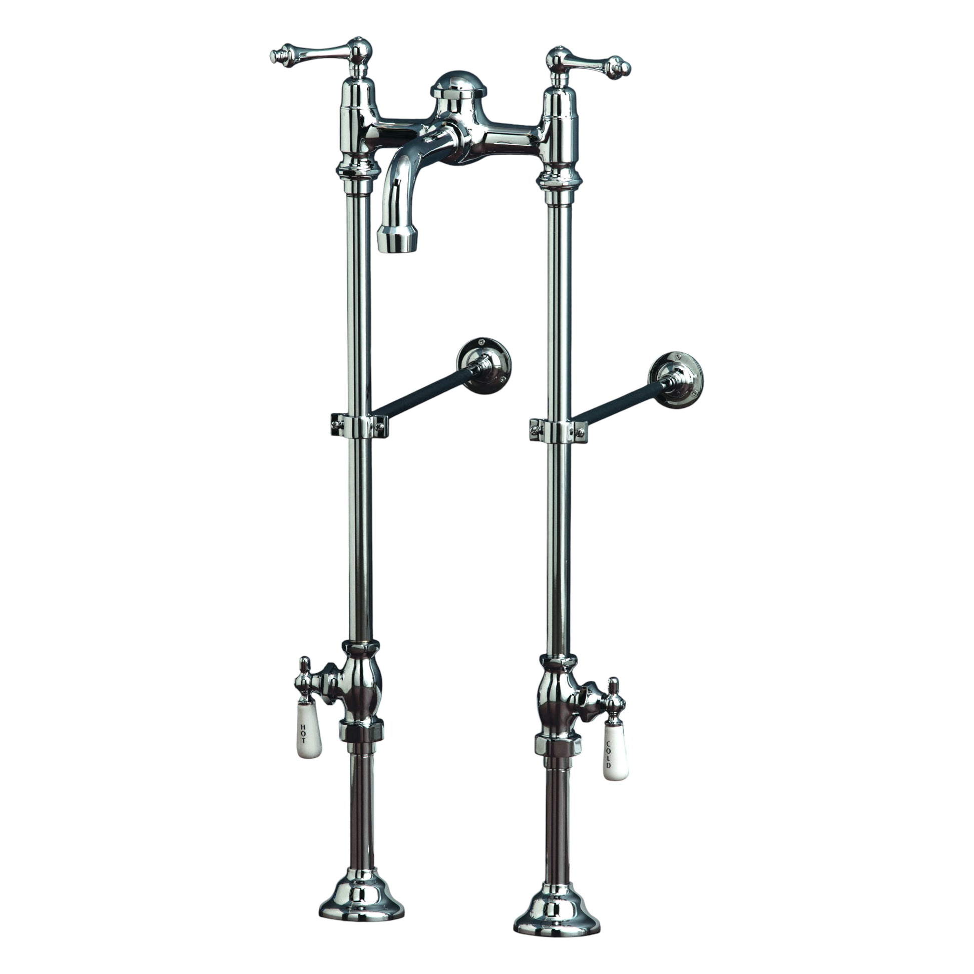 Faucet & Over the Rim Supply Set Kit with Lever Handles P1144 | Strom Living Chrome - Tub Fillers