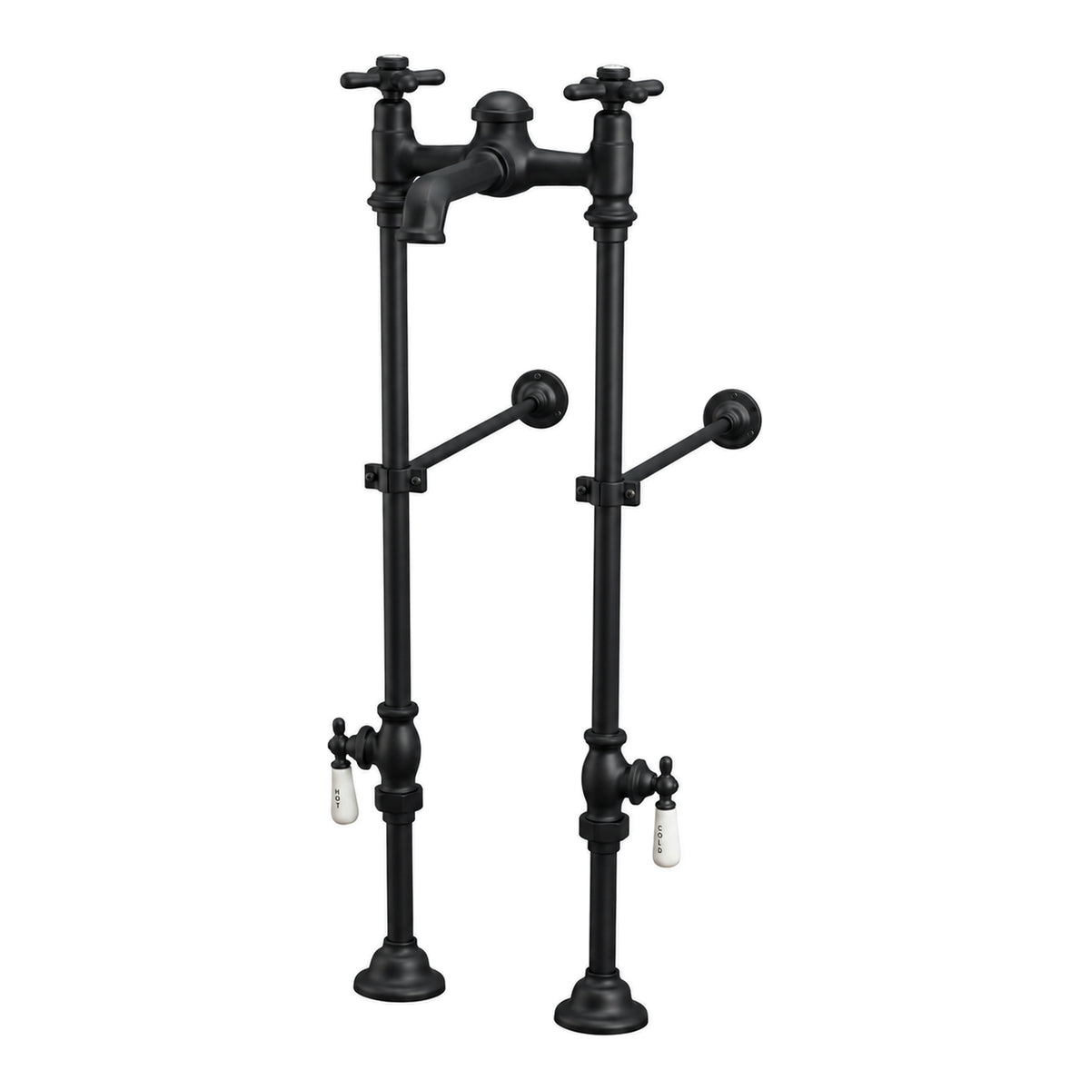 Freestanding Tub Filler 29" with 7" Spout Extension and Rim Supply Set Kit P1146 in Oil Rubbed Bronze
