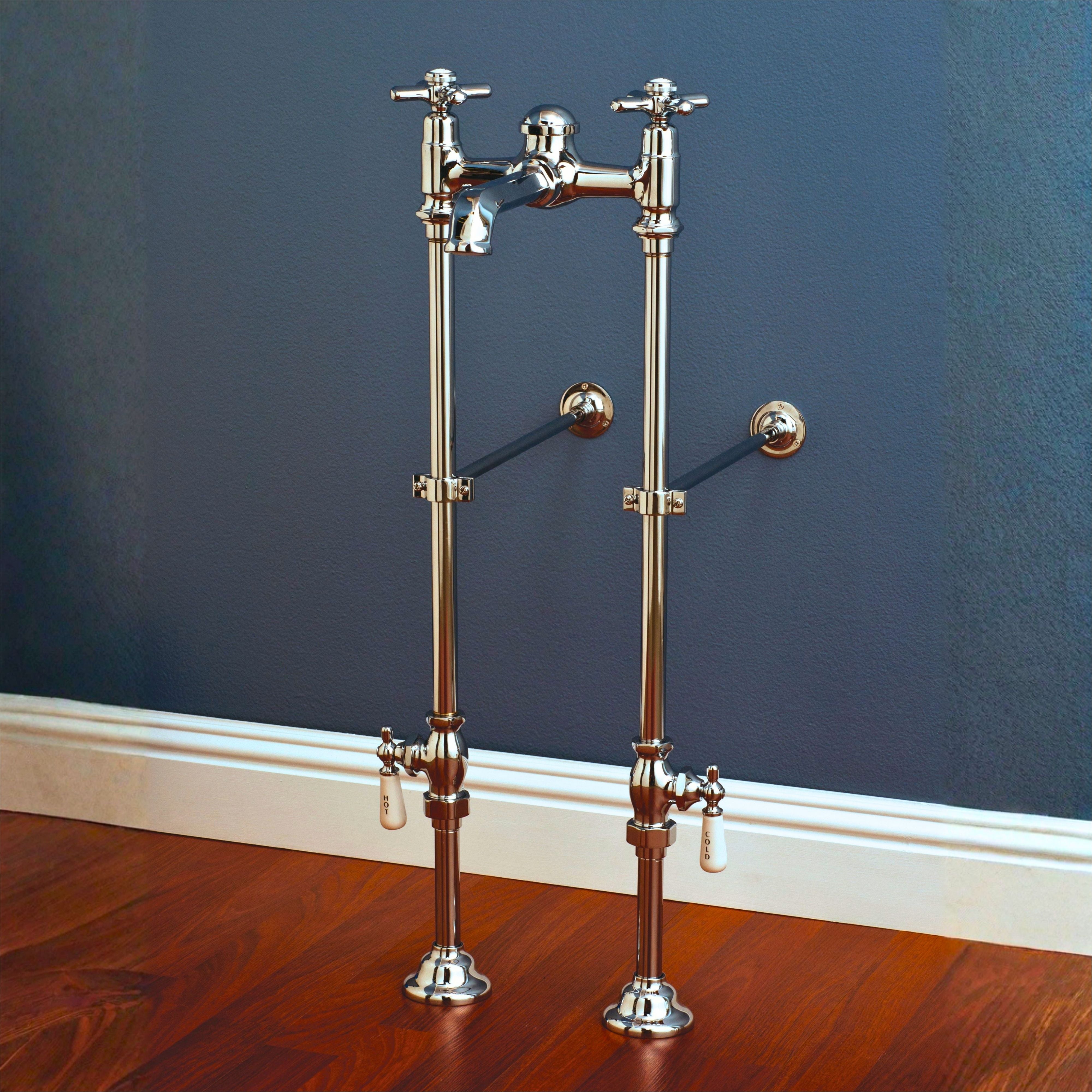 Freestanding Tub Filler 29" with 7" Spout Extension and Rim Supply Set Kit P1146 | Strom Living - Tub Fillers