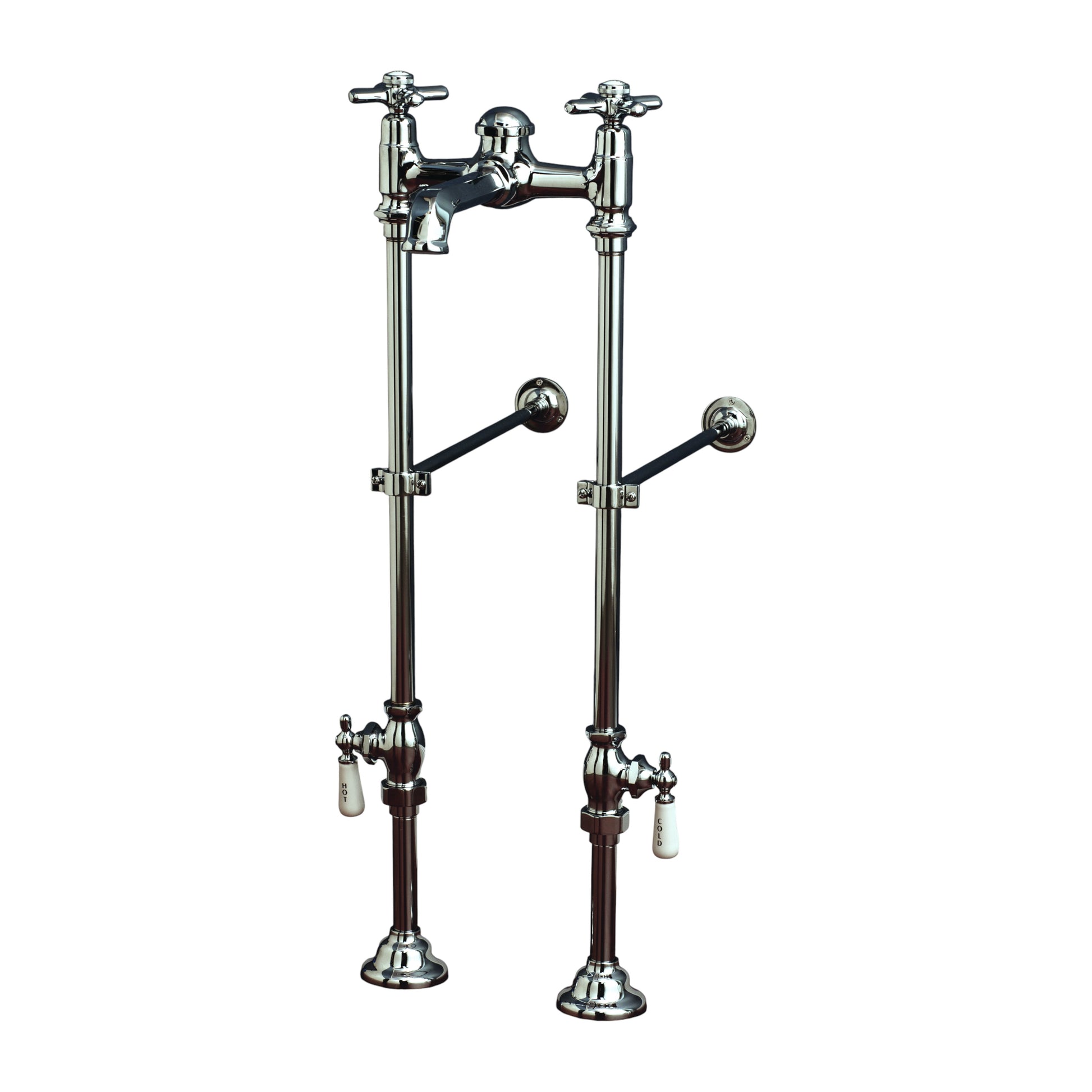 Freestanding Tub Filler 29" with 7" Spout Extension and Rim Supply Set Kit P1146 | Strom Living Chrome - Tub Fillers