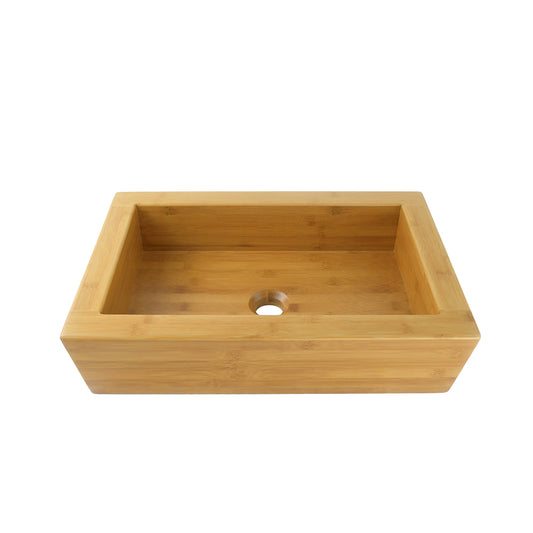 Strom Living Solid Bamboo Rectangular Sink in Natural Color