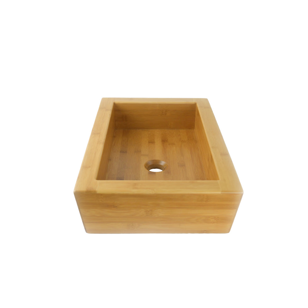 Natural Bamboo Rectangular Vessel Sink P1148 | Strom Living - Sinks