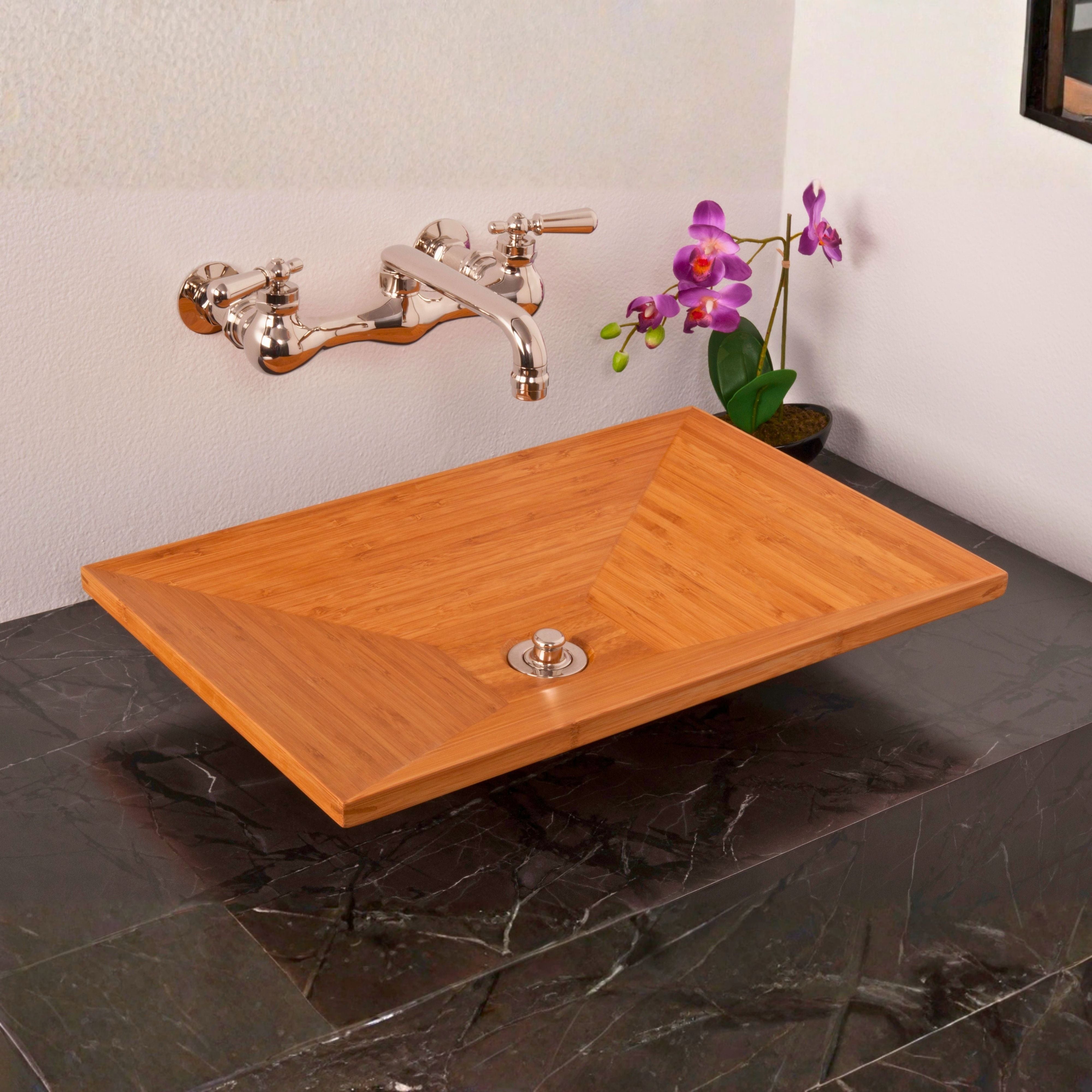 Bamboo Shallow Vessel Sink in Natural Color P1149 | Strom Living - Sinks