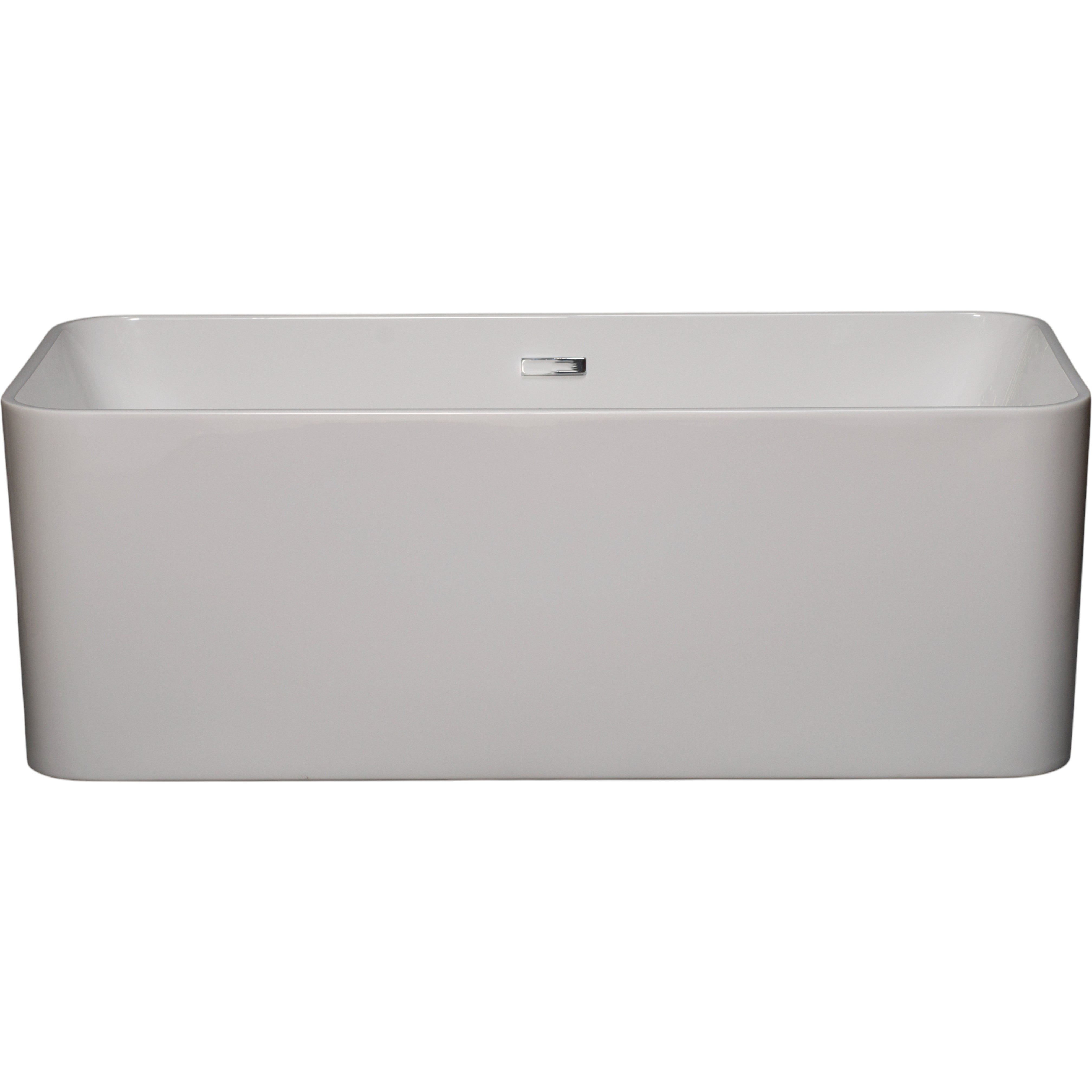 The St. Claire 60" Freestanding Rounded Rectangular Acrylic Tub without Faucet Holes and with Integrated Drain P1156 | Strom Living