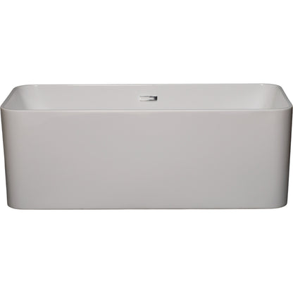 Strom Living St. Claire 60" Freestanding Rounded Rectangular Acrylic Tub without Faucet Holes and with Integrated Drain