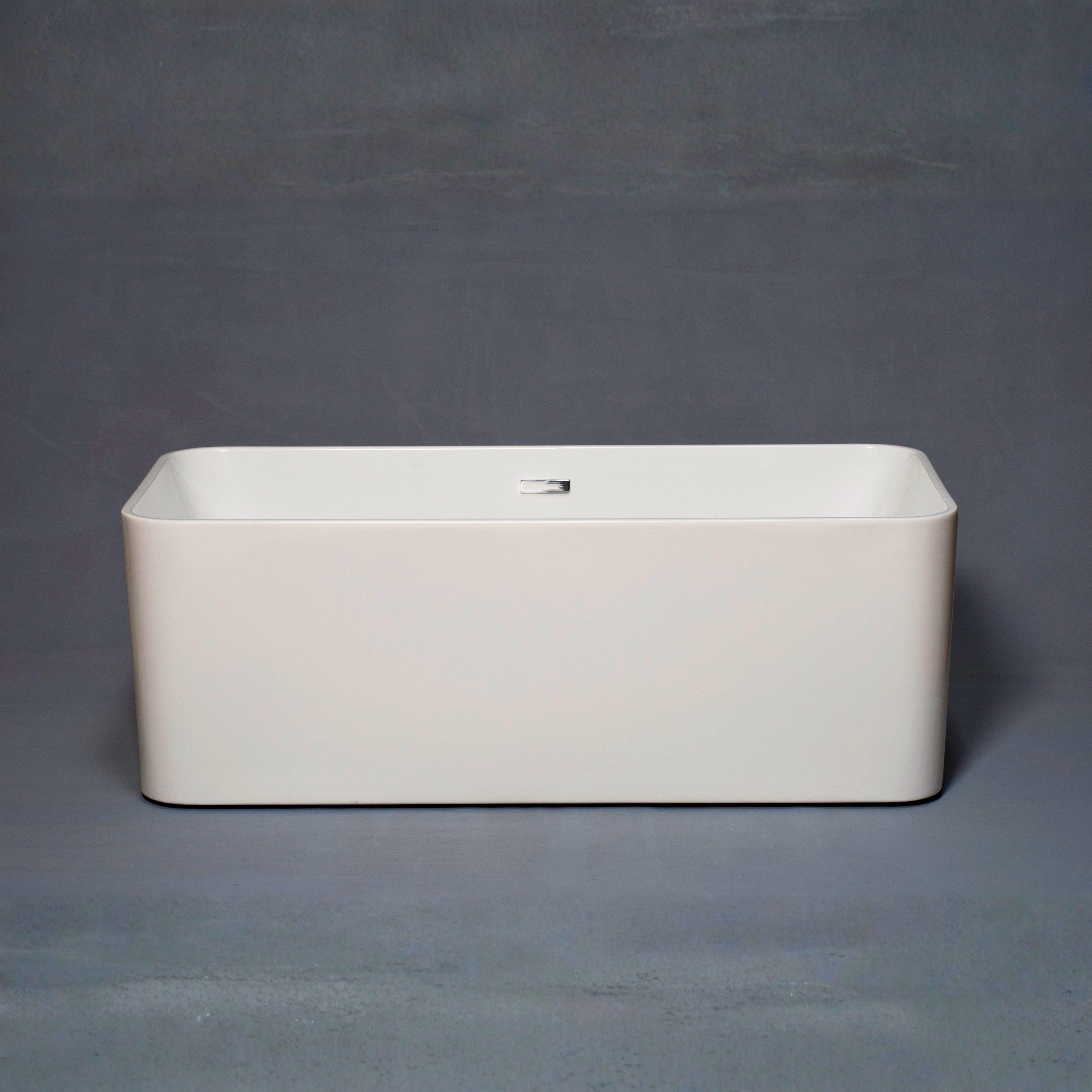 The St. Claire 60" Freestanding Rounded Rectangular Acrylic Tub without Faucet Holes and with Integrated Drain P1156 | Strom Living - Bathtubs