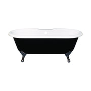 The Black and White 66" Double Ended Clawfoot Acrylic Tub with 7" Deck Mount Faucet Holes P1157 | Strom Living