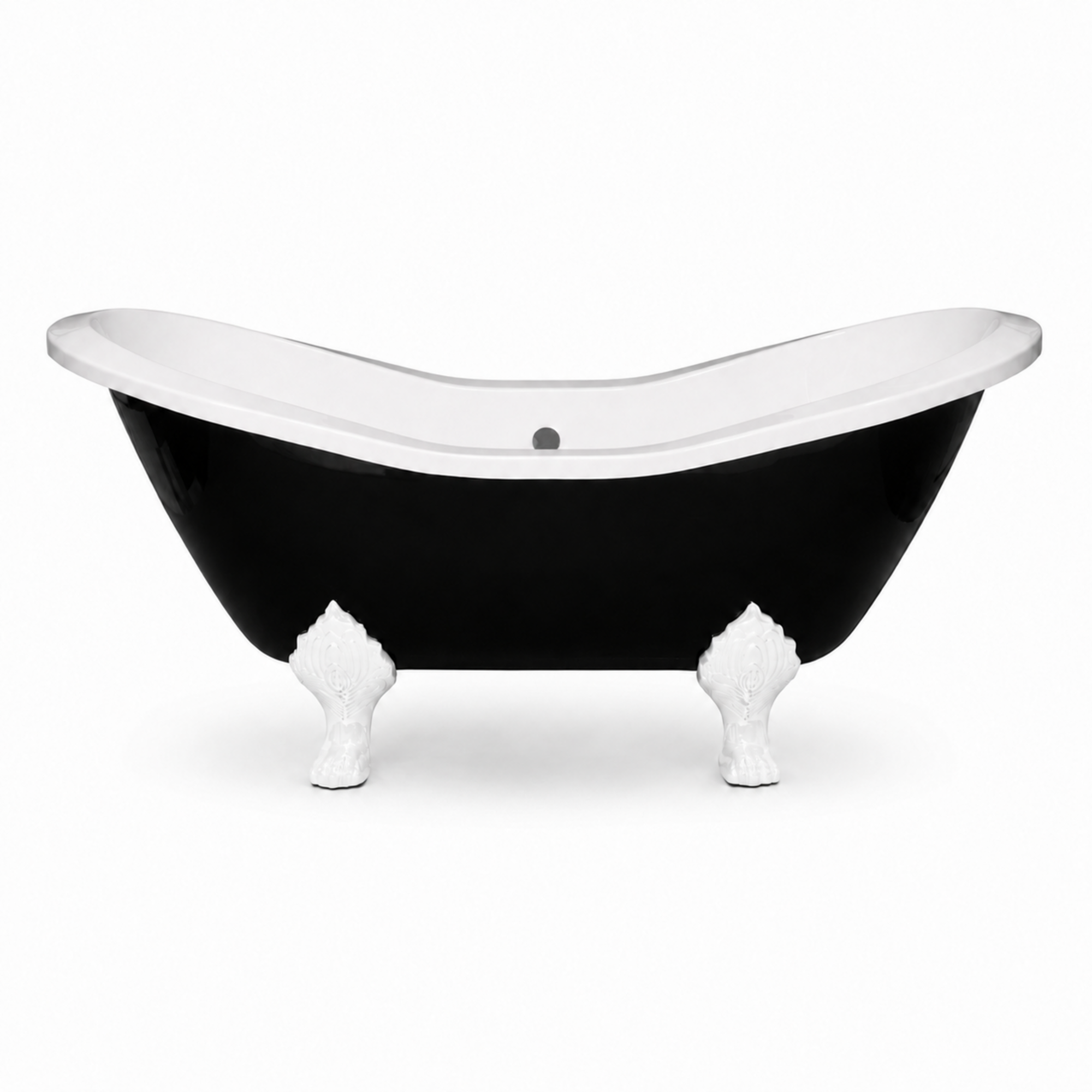 Summit Black & White 6' Slipper Clawfoot Tub P1160 | Strom Living White - Bathtubs