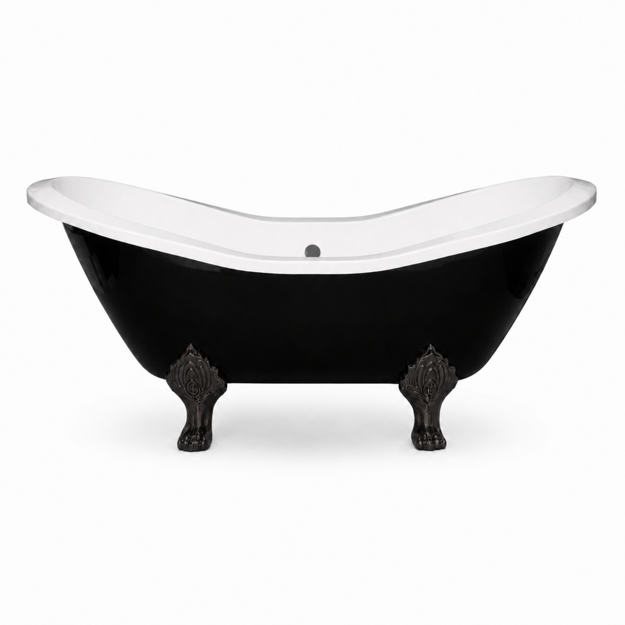 Summit Black & White 6' Slipper Clawfoot Tub P1160 | Strom Living Oil Rubbed Bronze - Bathtubs