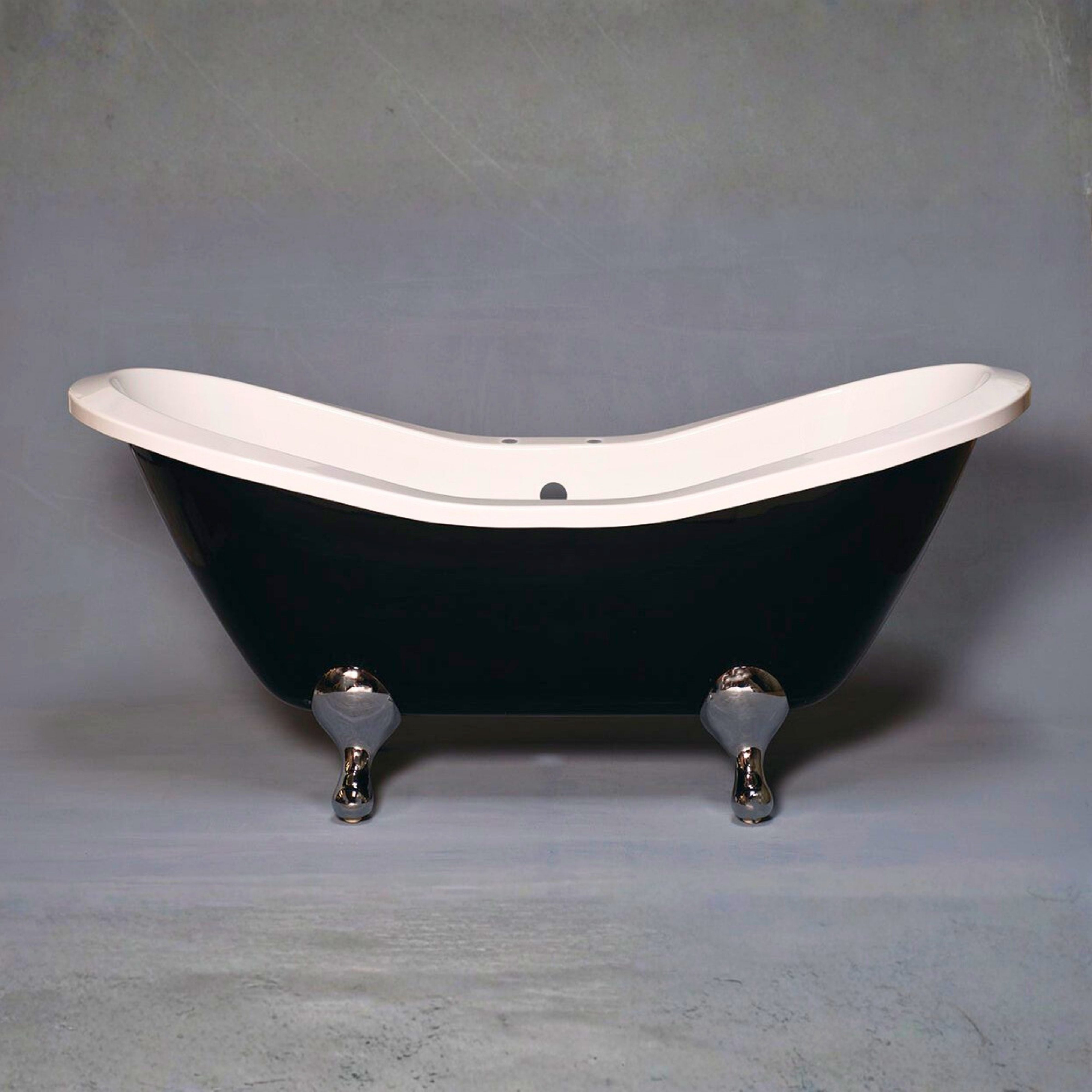 Alpine Black & White 6' Double Slipper Leg Tub P1161 | Strom Living - Bathtubs