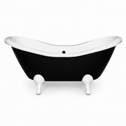 Alpine Black & White 6' Double Slipper Leg Tub P1162 | Strom Living White - Bathtubs
