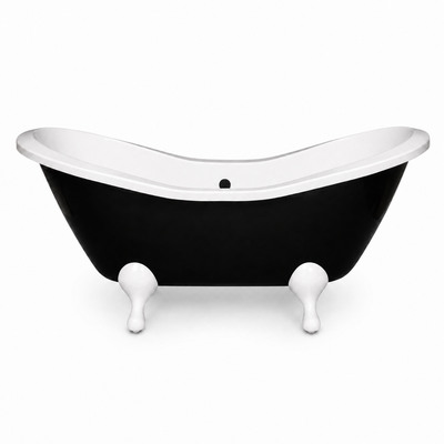 Alpine Black & White 6' Double Slipper Leg Tub P1162 | Strom Living