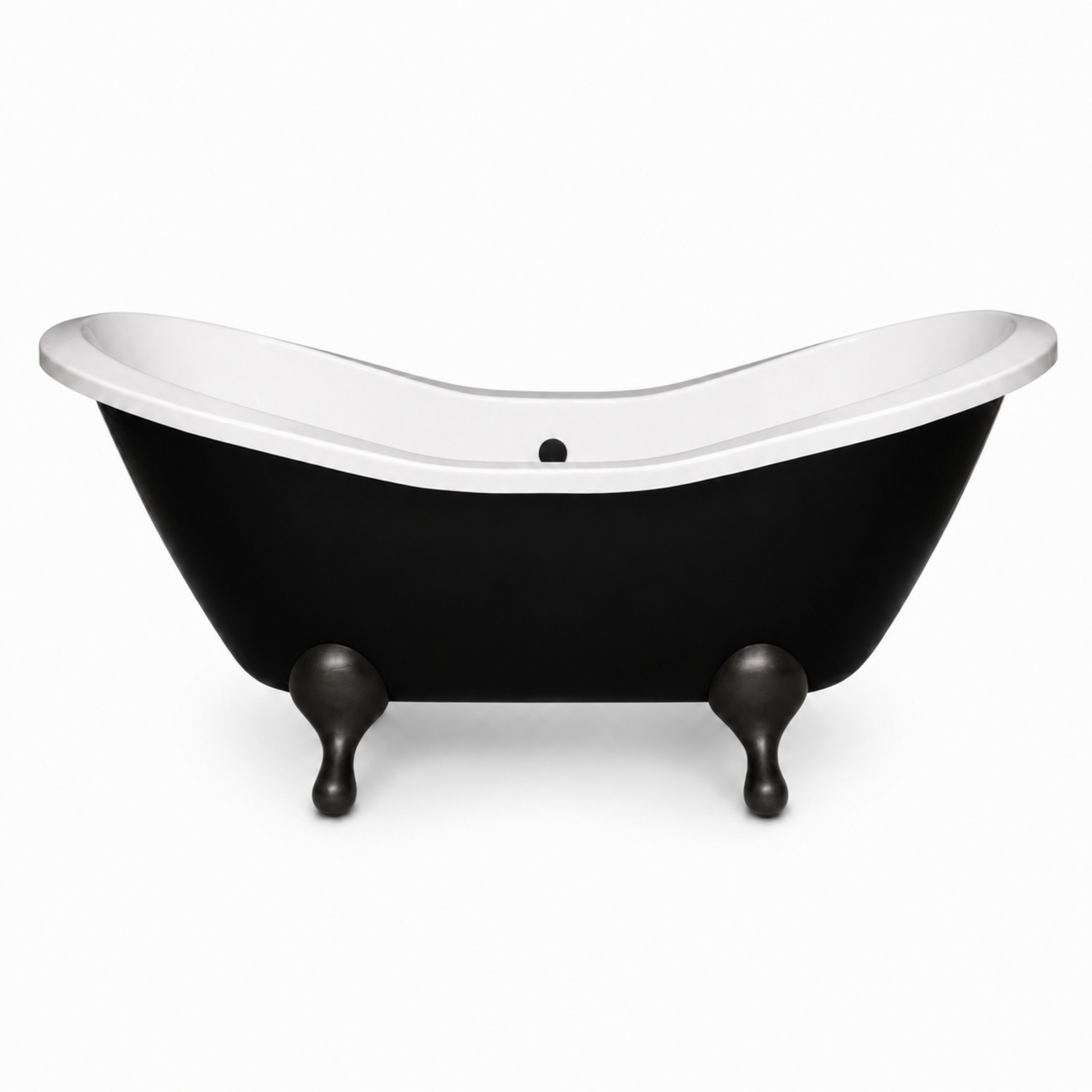 Alpine Black & White 6' Double Slipper Leg Tub P1162 | Strom Living Oil Rubbed Bronze - Bathtubs