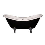 Alpine Black & White 6' Double Slipper Leg Tub P1162 | Strom Living - Bathtubs