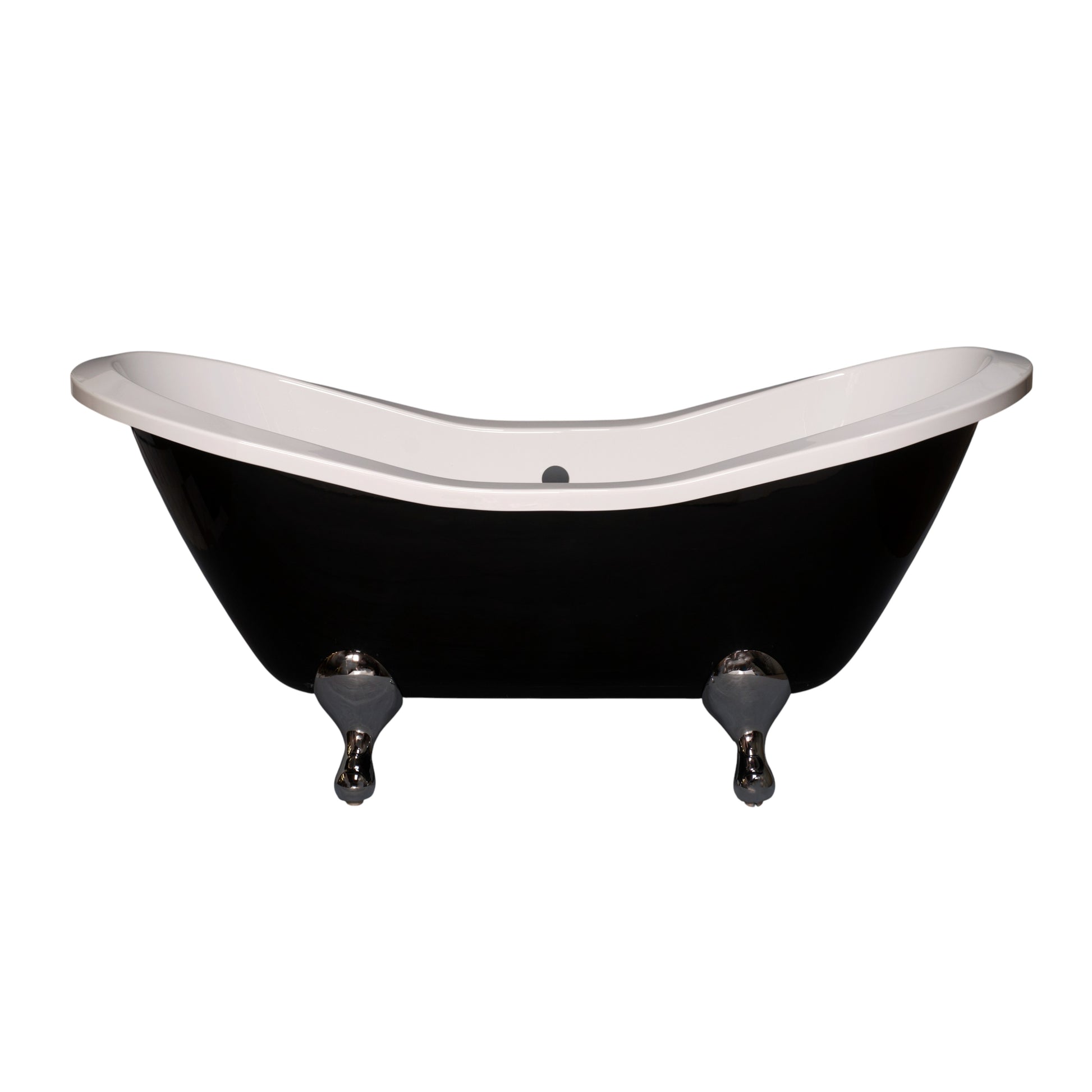 Alpine Black & White 6' Double Slipper Leg Tub P1162 | Strom Living - Bathtubs