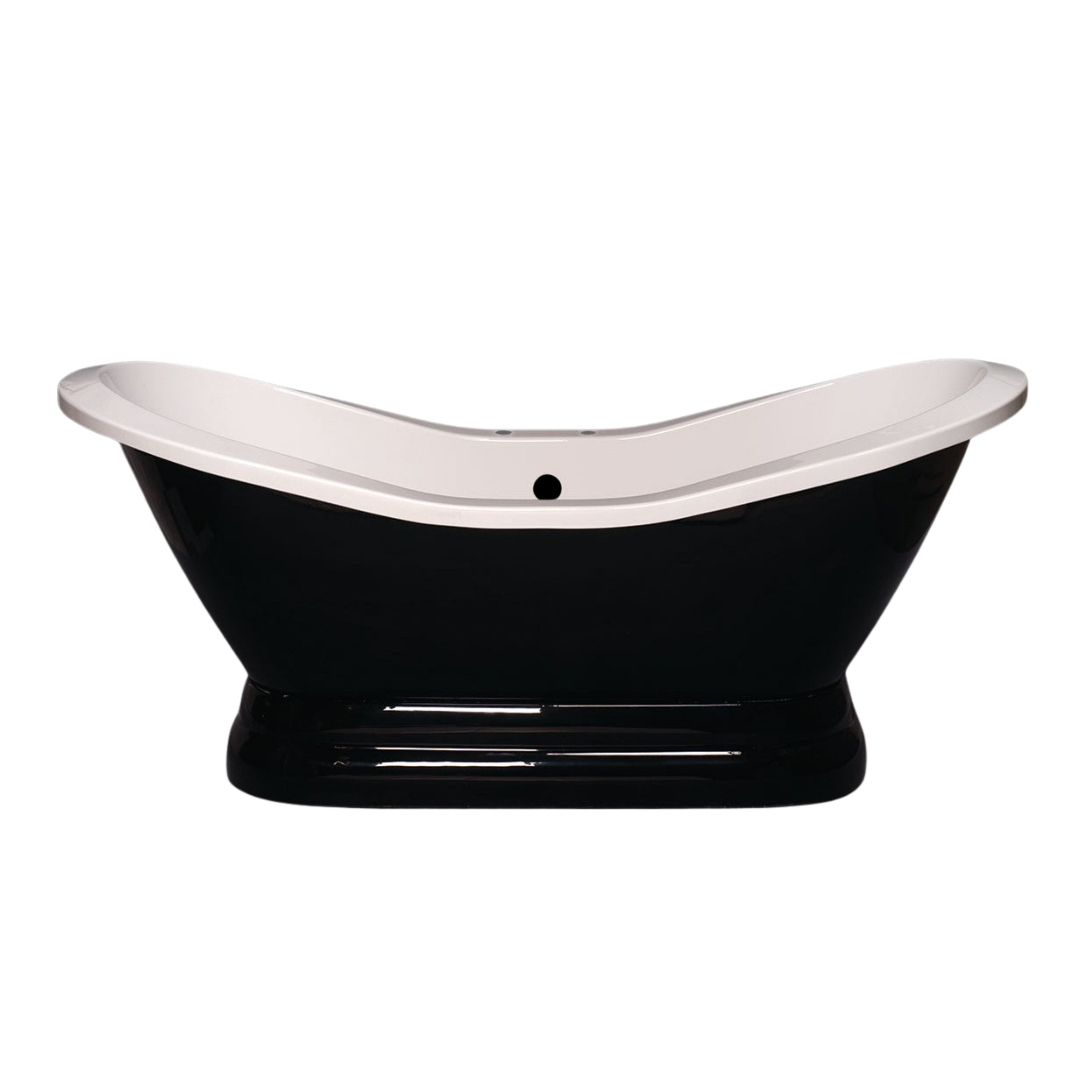 The Echo 6' Double Slipper Pedestal Acrylic Tub with 7" Centers P1163 | Strom Living Black & White - Bathtubs
