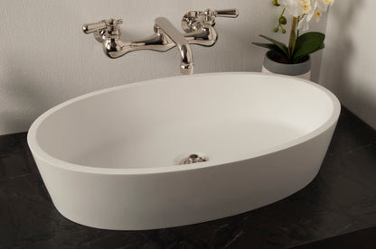 Strom Living P1169 Oval Solid Surface Acrylic Sink in Matte White