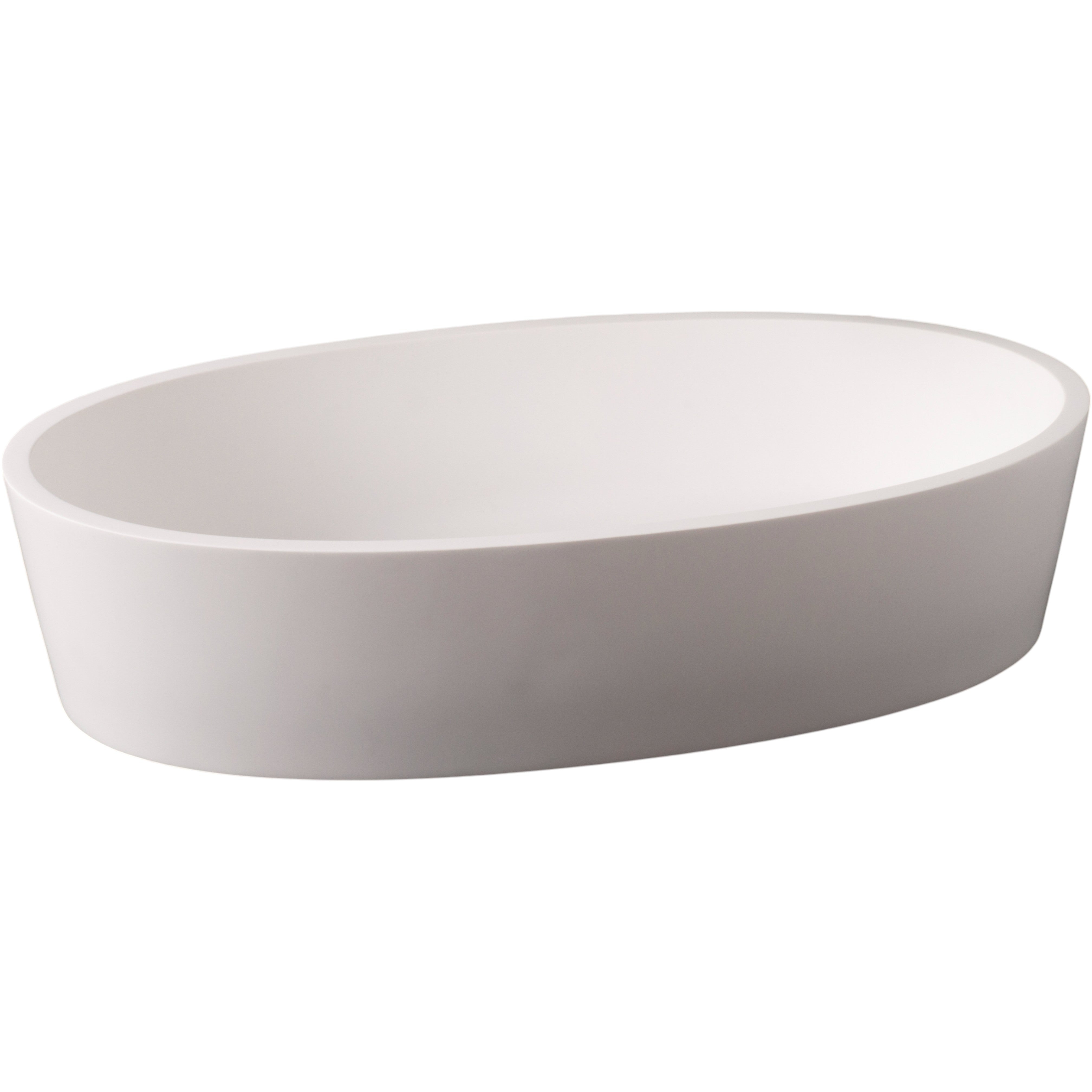 Strom Living P1169 Oval Solid Surface Acrylic Sink in Matte White