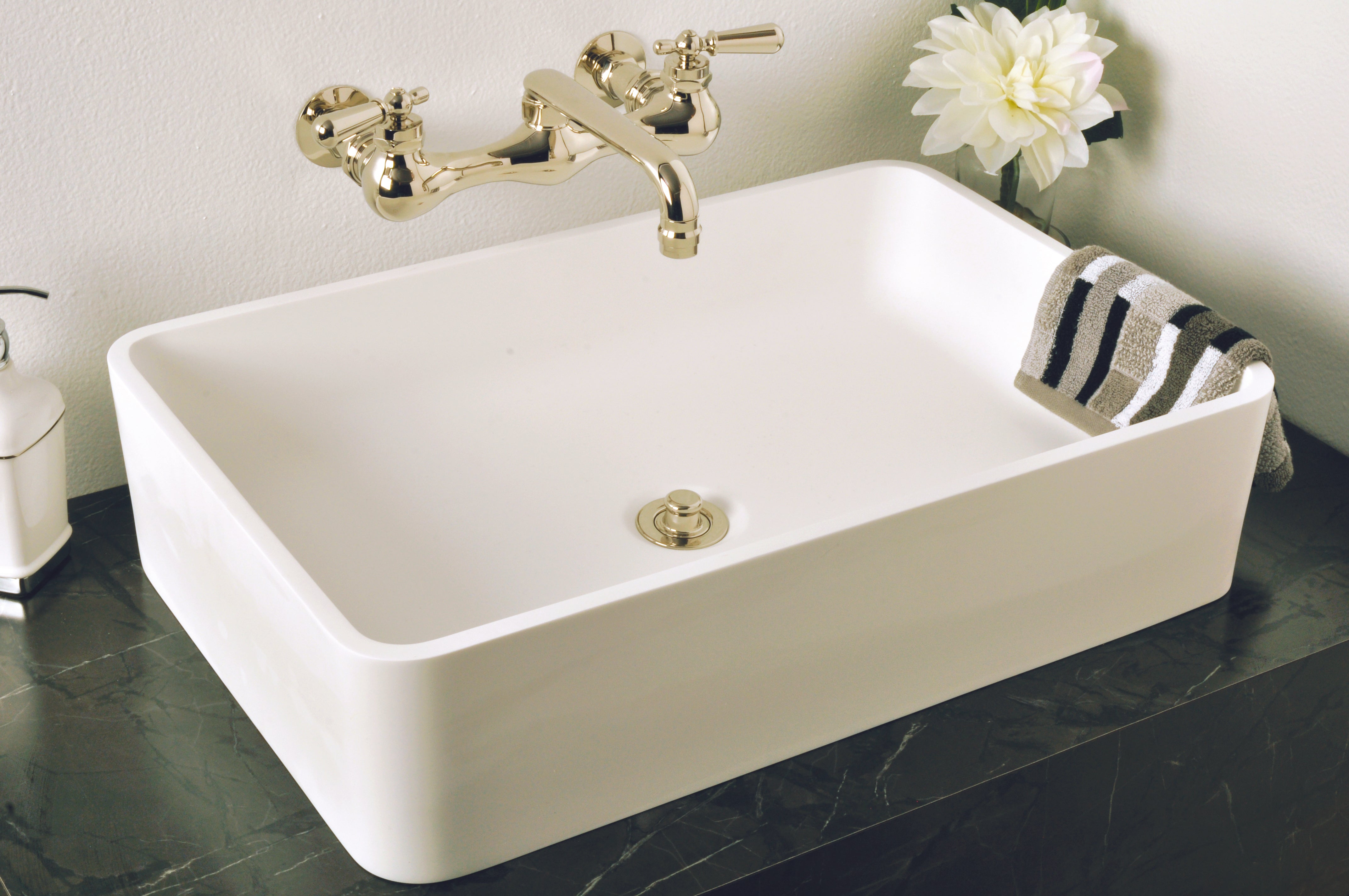 P1170 Matte White Rectangular Solid Surface Acrylic Sink