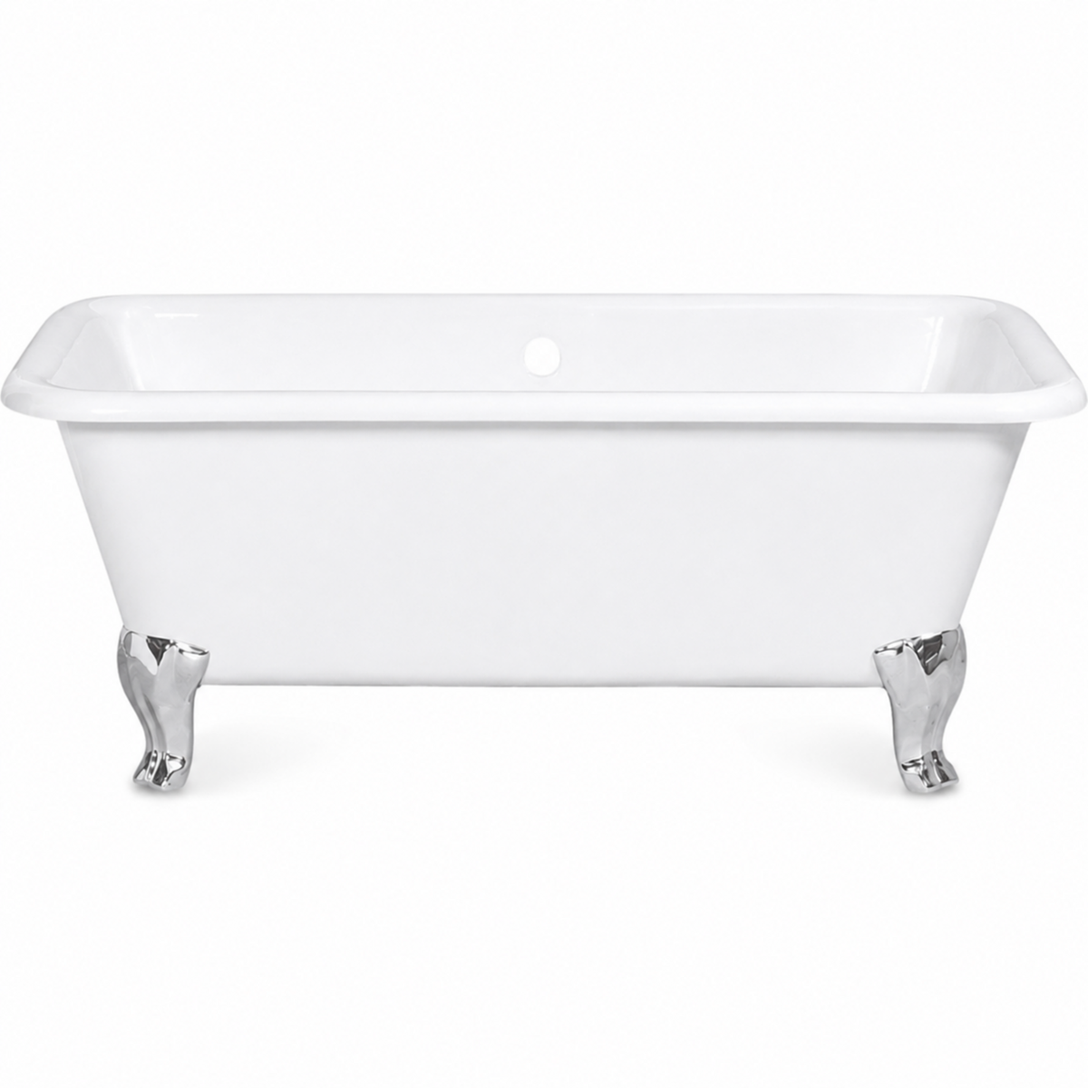 The Charles Cast Iron with Rectangular Double Ended Leg Tub P1173 | Strom Living Chrome - Bathtubs