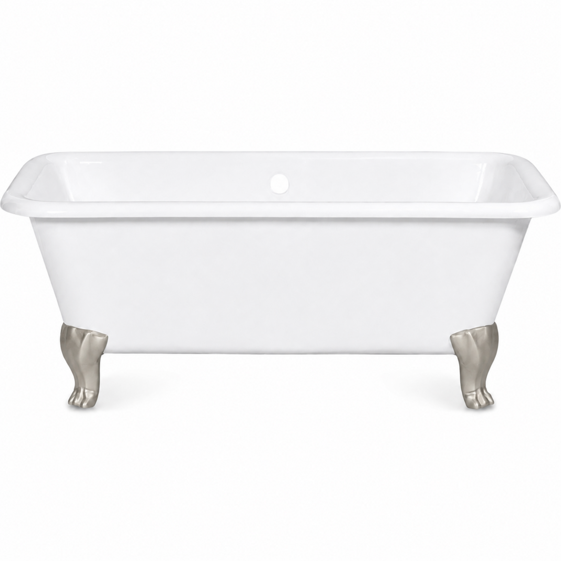 The Charles Cast Iron with Rectangular Double Ended Leg Tub P1173 | Strom Living Matte Nickel - Bathtubs