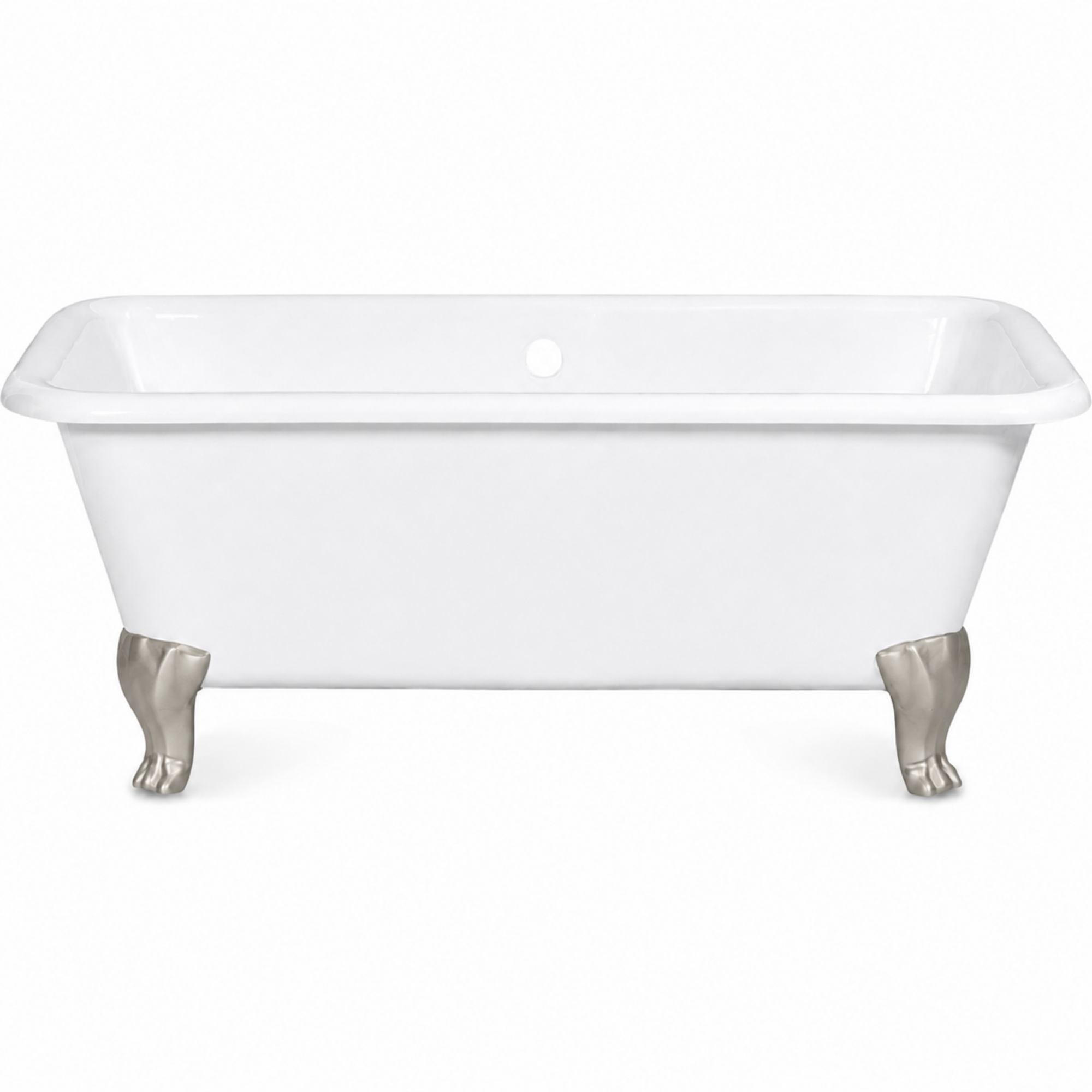 The Charles Cast Iron with Rectangular Double Ended Leg Tub P1173 | Strom Living Matte Nickel - Bathtubs