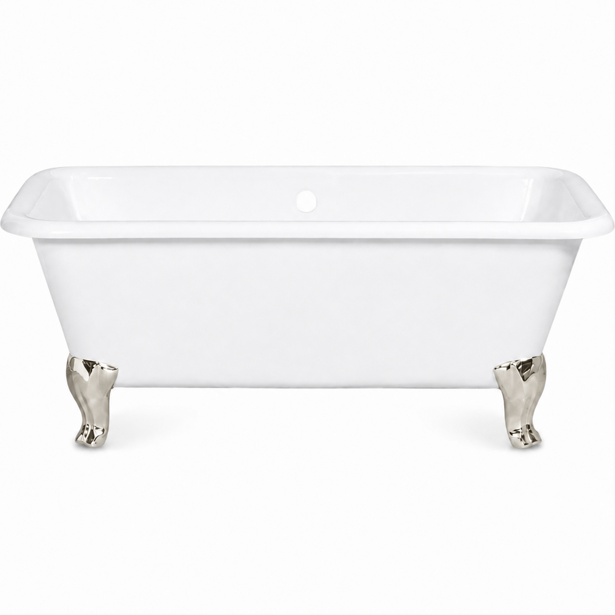 The Charles Cast Iron with Rectangular Double Ended Leg Tub P1173 | Strom Living Polished Nickel - Bathtubs