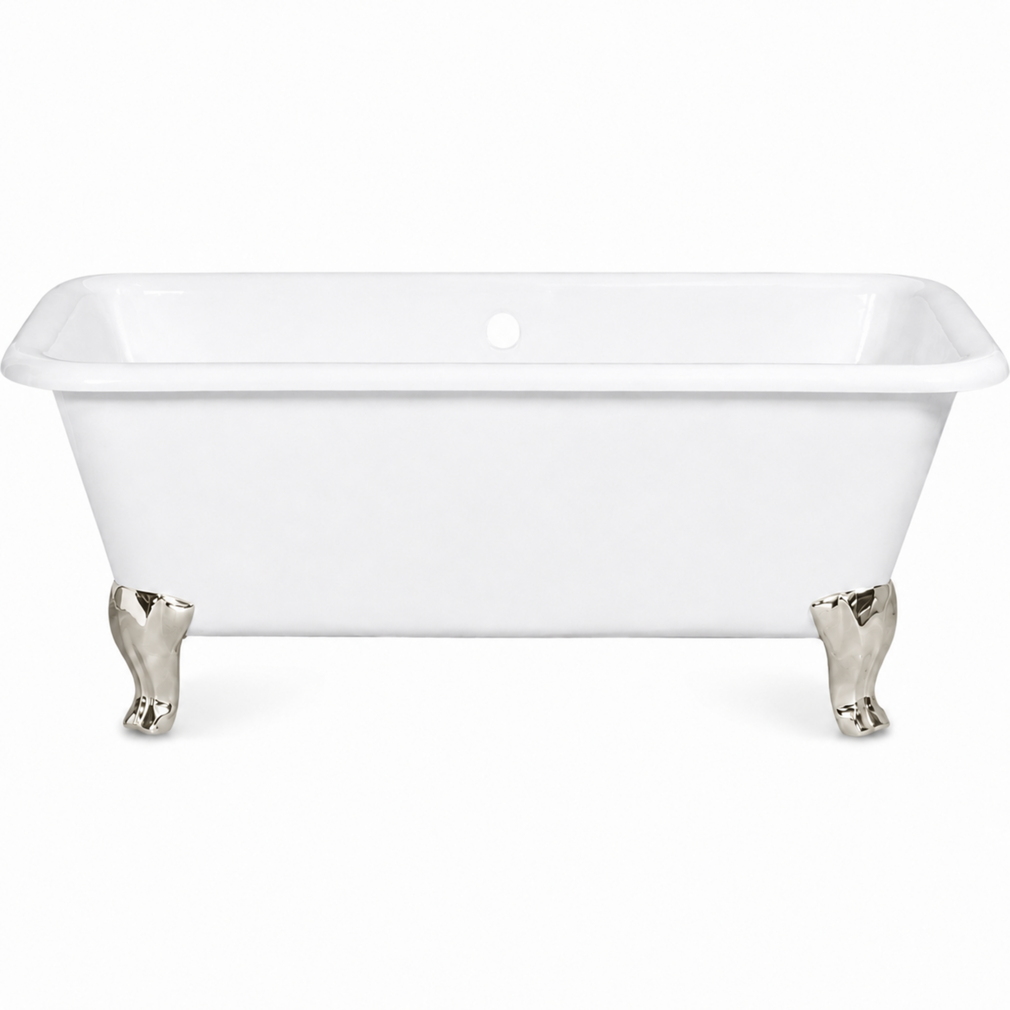 The Charles Cast Iron with Rectangular Double Ended Leg Tub P1173 | Strom Living Polished Nickel - Bathtubs