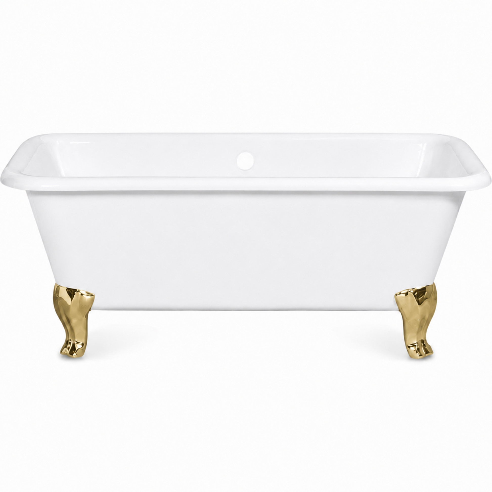 The Charles Cast Iron with Rectangular Double Ended Leg Tub P1173 | Strom Living Supercoat Brass - Bathtubs