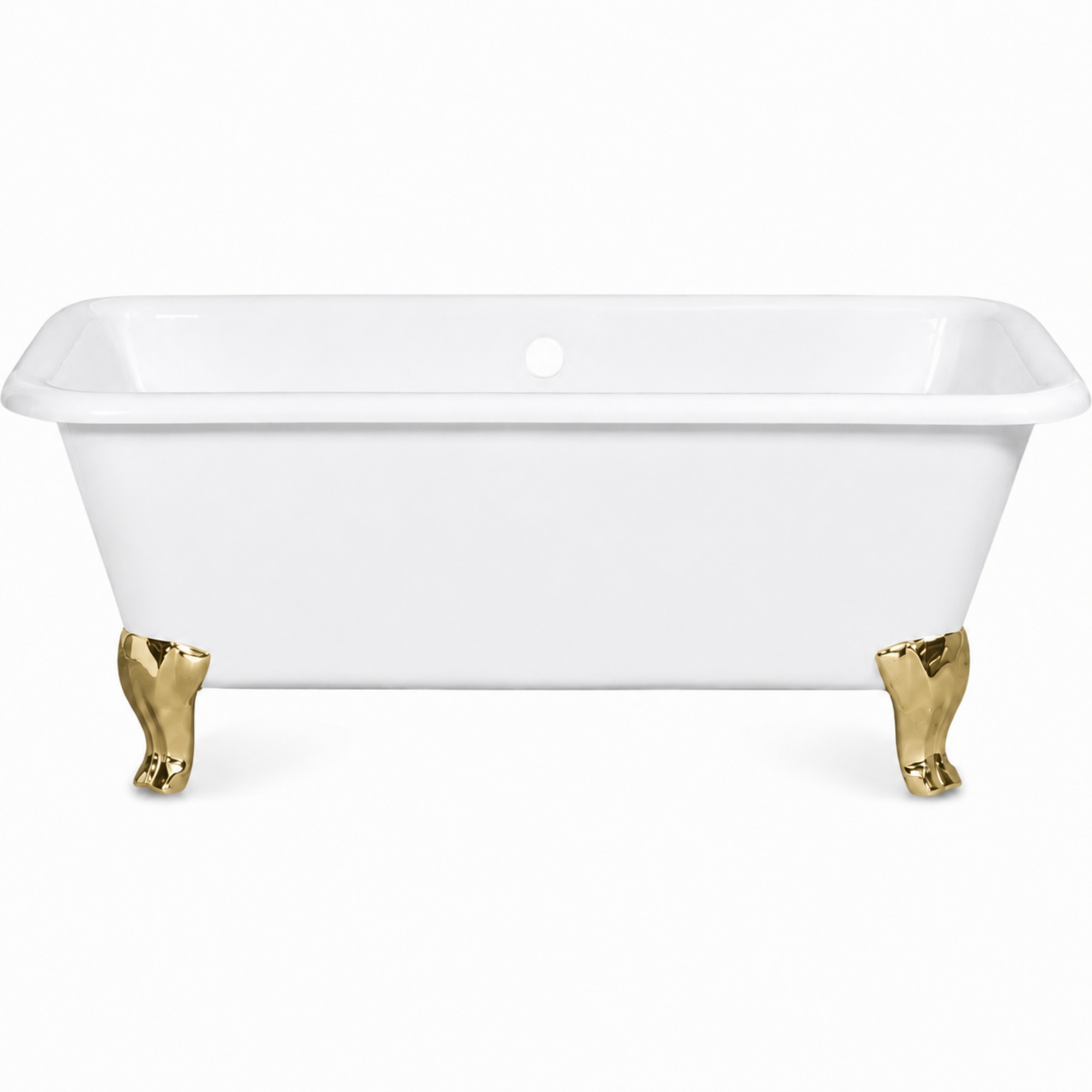 The Charles Cast Iron with Rectangular Double Ended Leg Tub P1173 | Strom Living Supercoat Brass - Bathtubs
