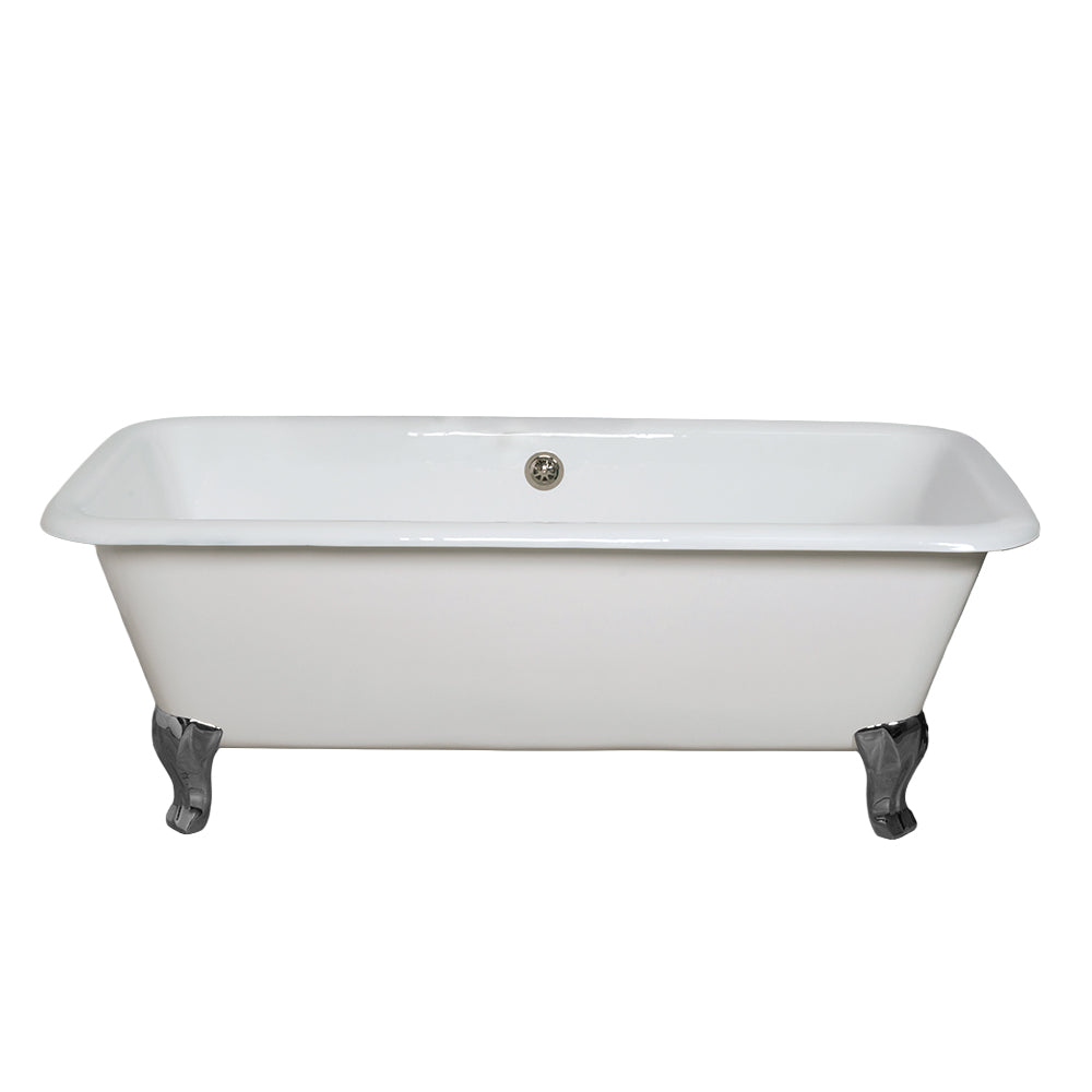 The Lewis 5.5' Cast Iron Rectangular Double Ended Leg Tub and 7" Faucet Holes P1174 | Strom Living
