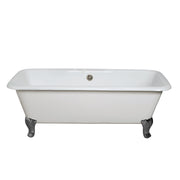 Strom Living Lewis Cast Iron with 5.5' Rectangular Double Ended Leg Tub and 7" Faucet Holes