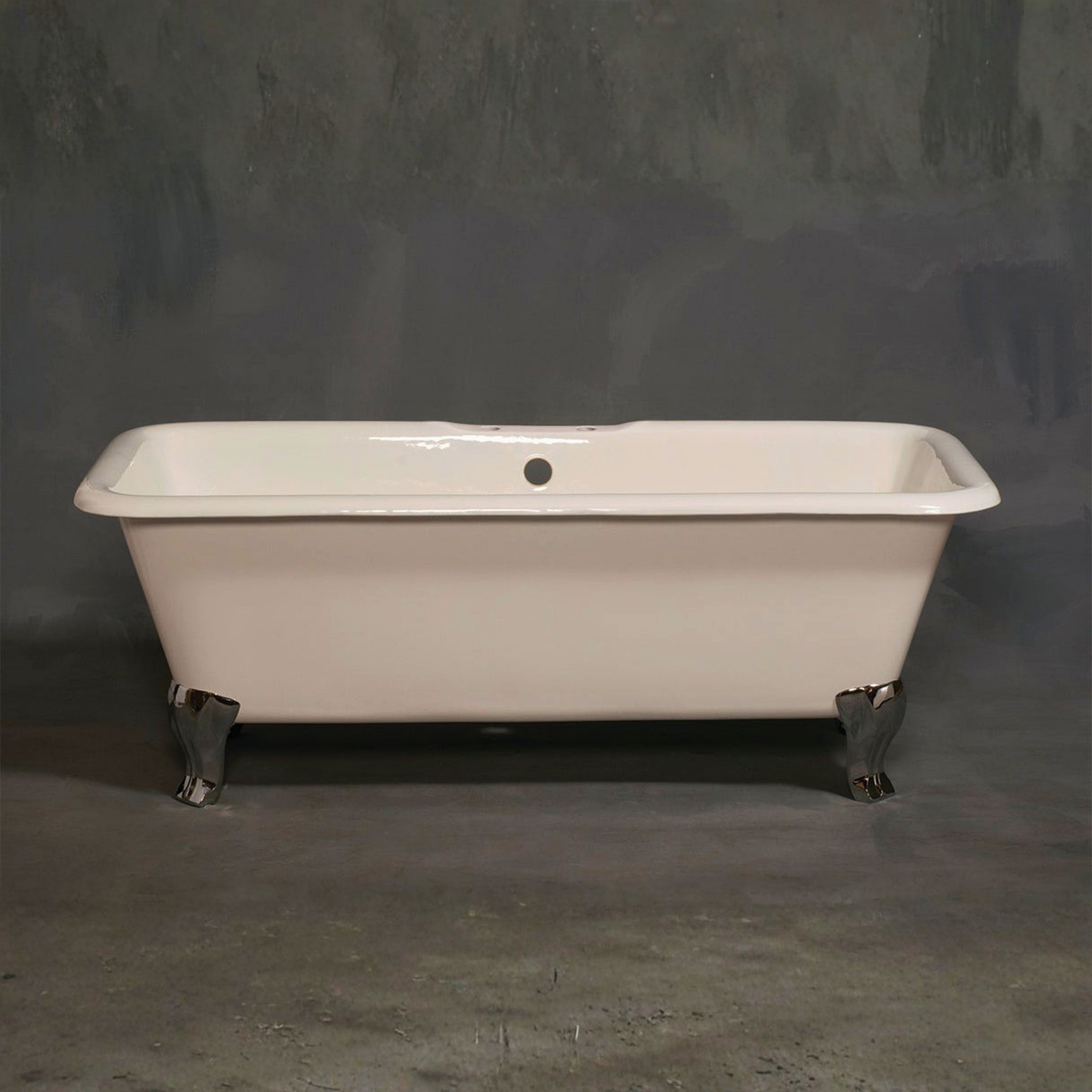 The Lewis 5.5' Cast Iron Rectangular Double Ended Leg Tub and 7" Faucet Holes P1174 | Strom Living - Bathtubs