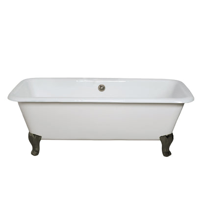 Strom Living Lewis Cast Iron with 5.5' Rectangular Double Ended Leg Tub and 7" Faucet Holes