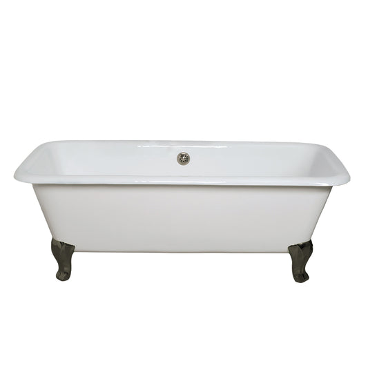 Strom Living Lewis Cast Iron with 5.5' Rectangular Double Ended Leg Tub and 7" Faucet Holes