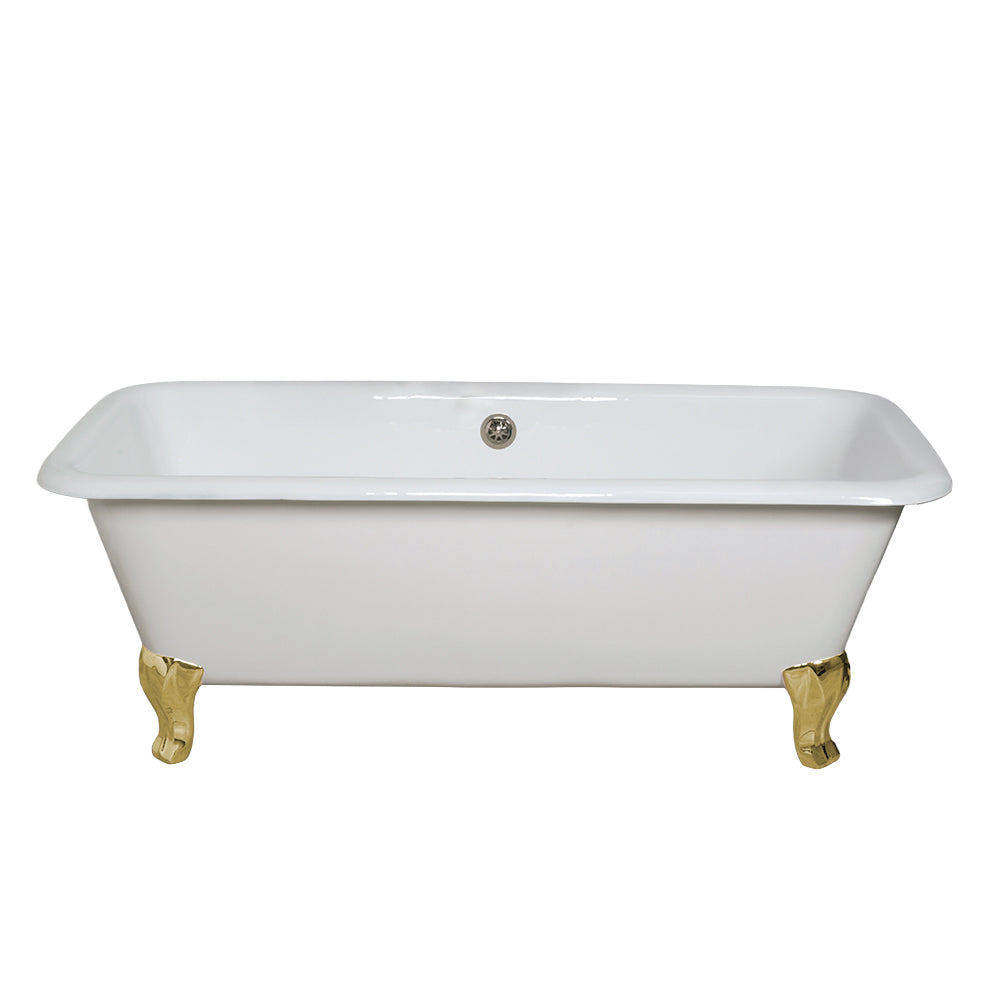 The Lewis 5.5' Cast Iron Rectangular Double Ended Leg Tub and 7" Faucet Holes P1174 | Strom Living