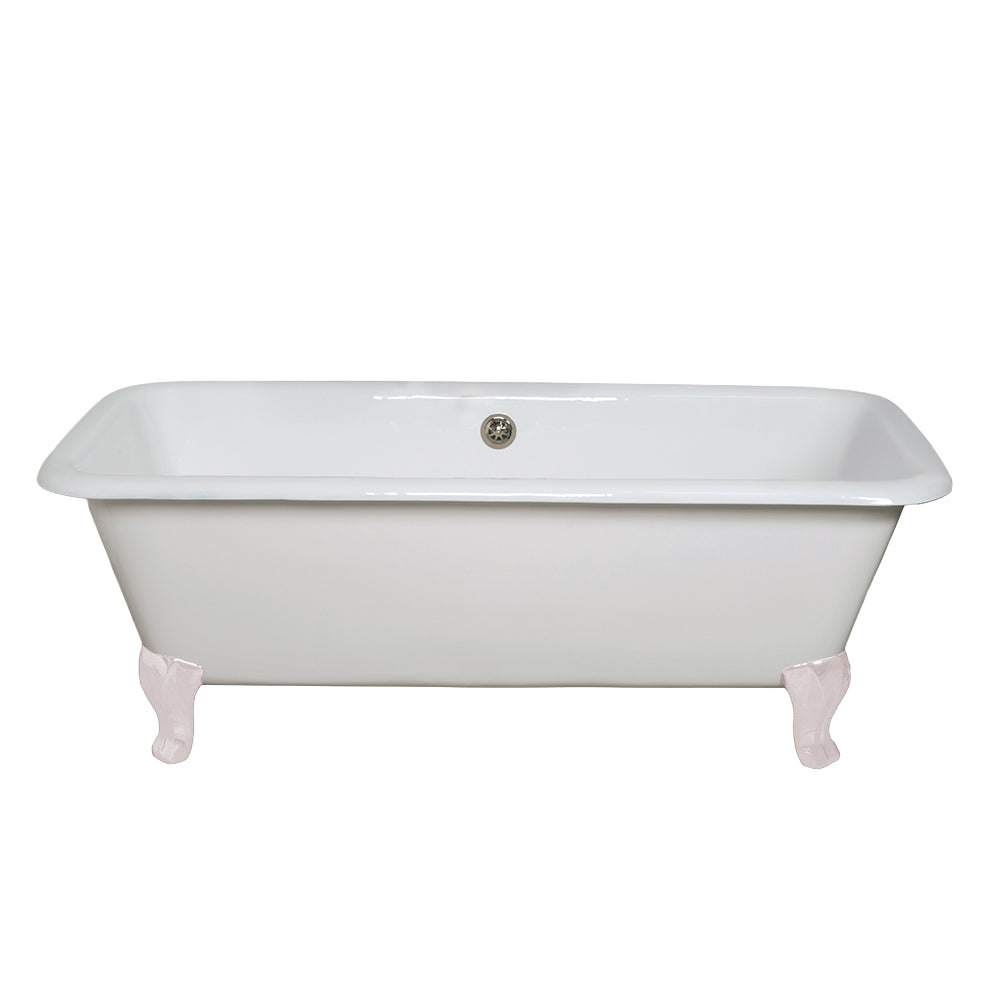 The Lewis 5.5' Cast Iron Rectangular Double Ended Leg Tub and 7" Faucet Holes P1174 | Strom Living