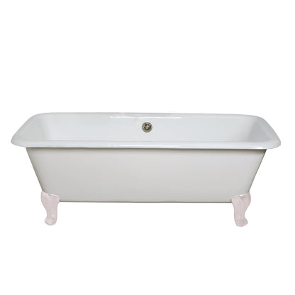 Strom Living Lewis Cast Iron with 5.5' Rectangular Double Ended Leg Tub and 7" Faucet Holes