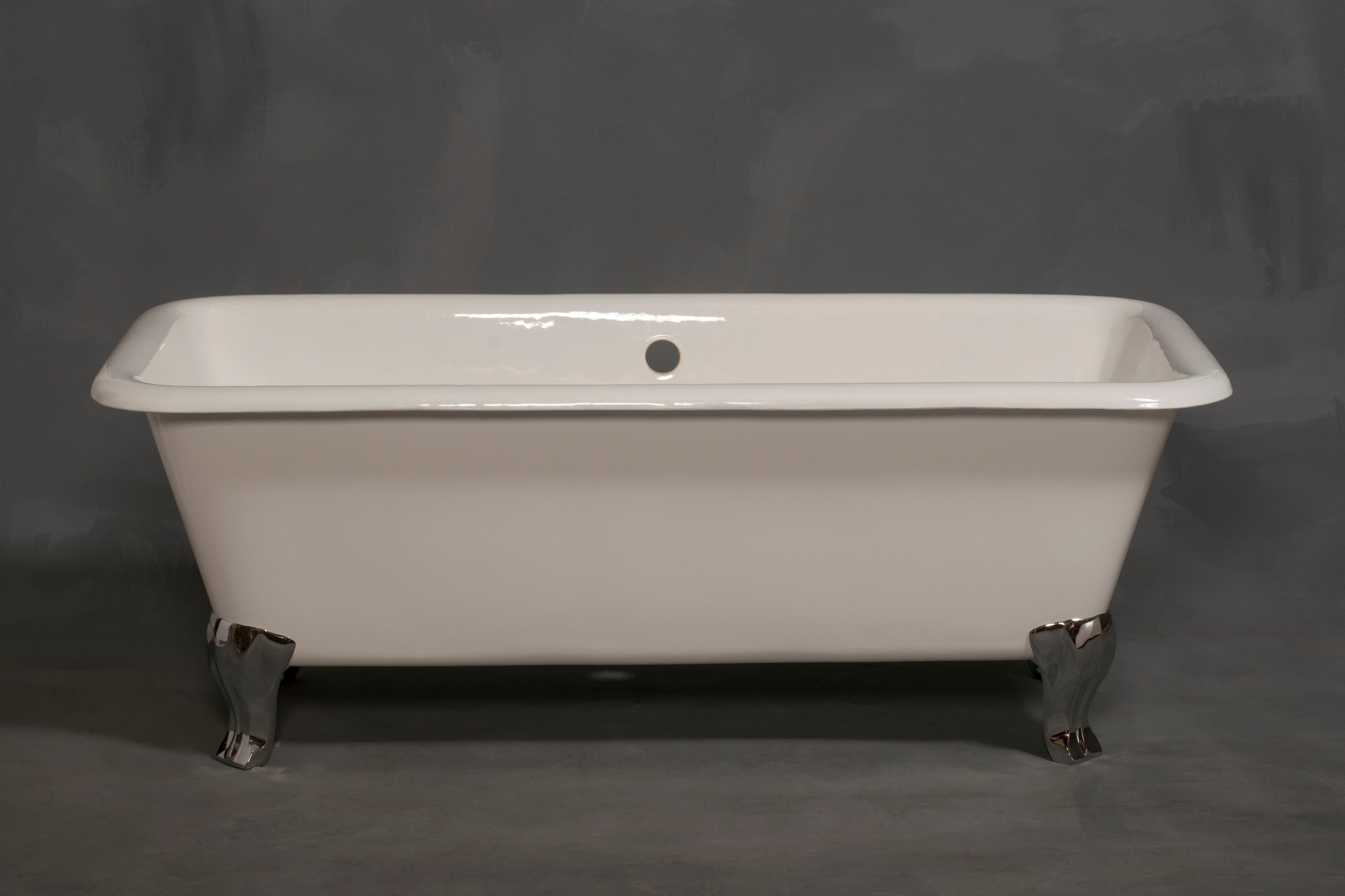 The Lewis 5.5' Cast Iron Rectangular Double Ended Leg Tub and Non Slip Adhesive StrIPS P1175 | Strom Living