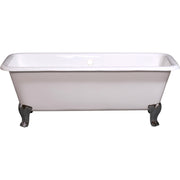 The Lewis 5.5' Cast Iron Rectangular Double Ended Leg Tub and Non Slip Adhesive StrIPS P1175 | Strom Living