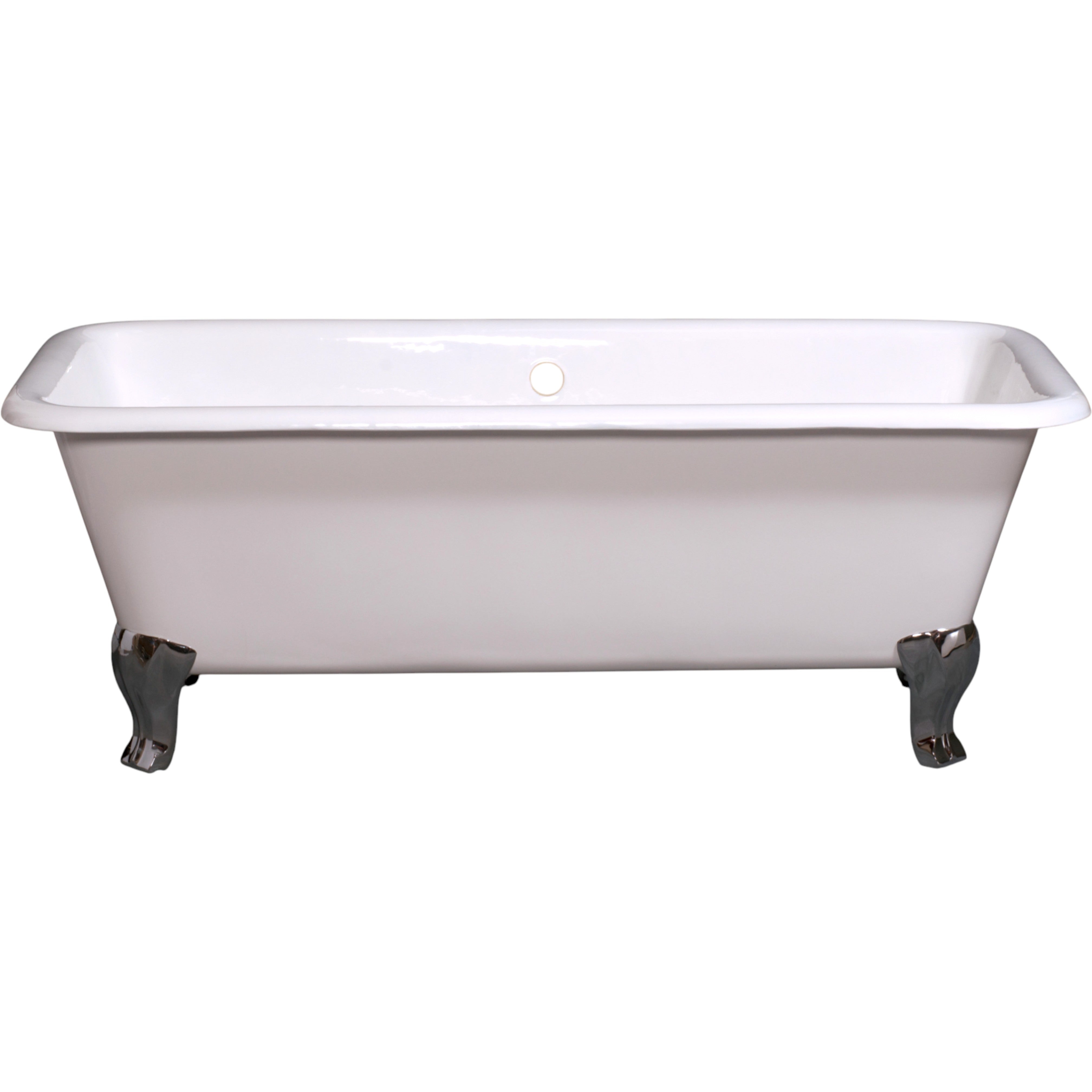 The Lewis 5.5' Cast Iron Rectangular Double Ended Leg Tub and Non Slip Adhesive StrIPS P1175 | Strom Living