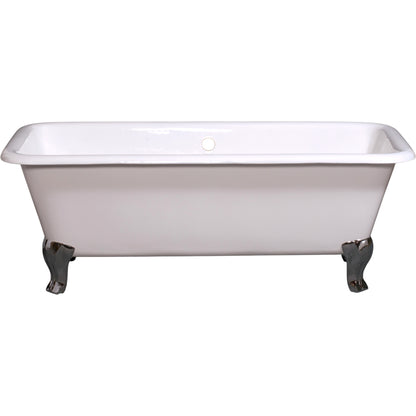 Strom Living Lewis Cast Iron with 5.5' Rectangular Double Ended Leg Tub and Non Slip Adhesive Strips