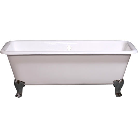 Strom Living Lewis Cast Iron with 5.5' Rectangular Double Ended Leg Tub and Non Slip Adhesive Strips