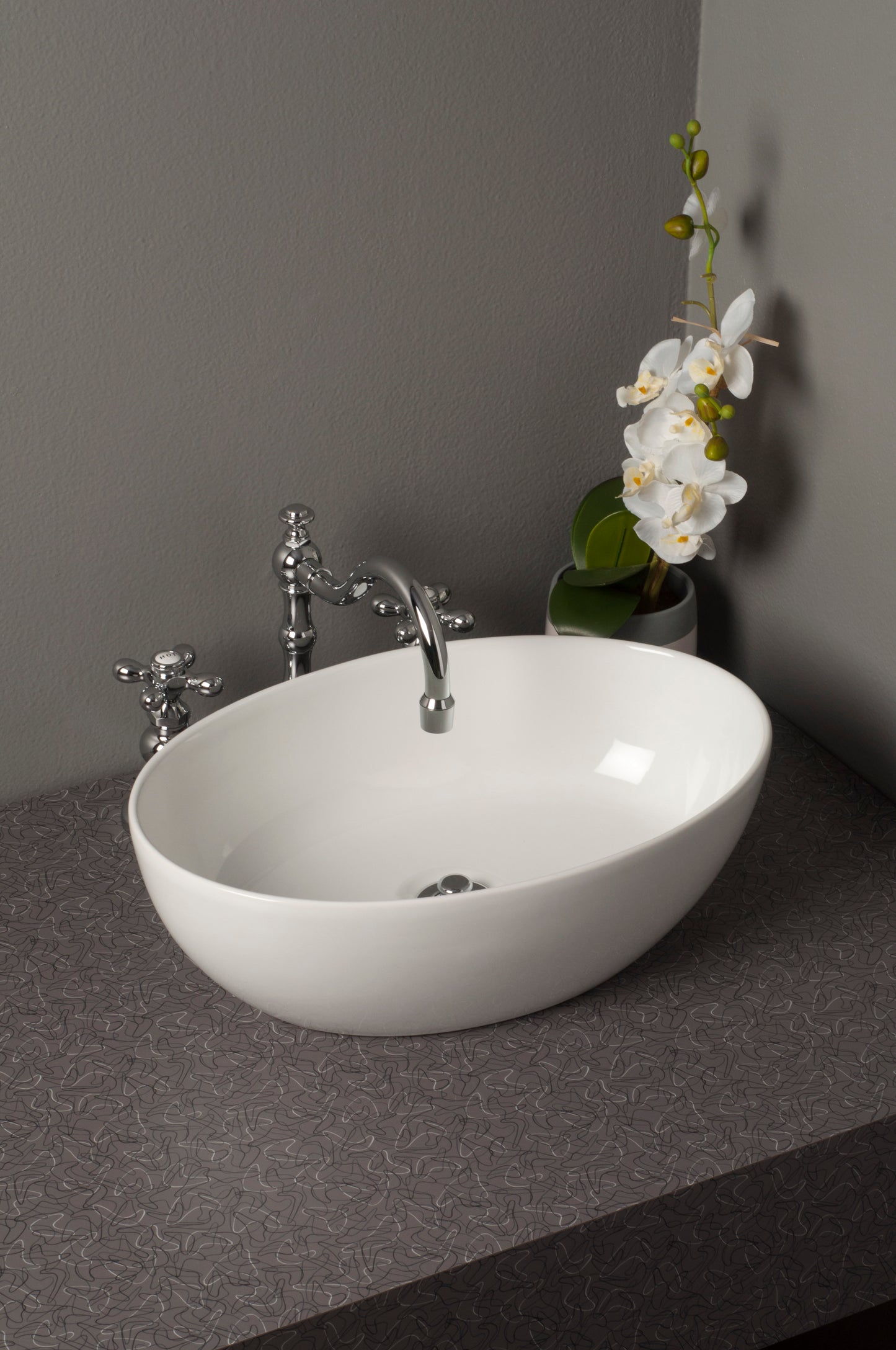 Strom Living Fireclay Oval Semi Drop-In Sink