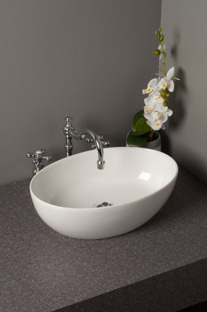 Strom Living Fireclay Oval Semi Drop-In Sink