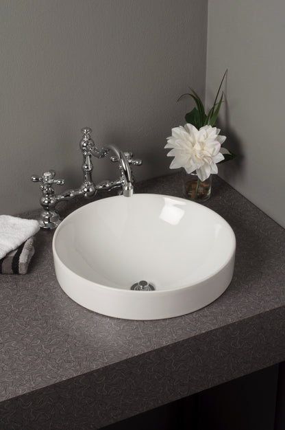 Strom Living Fireclay Round Semi Drop-In Sink in Gloss White